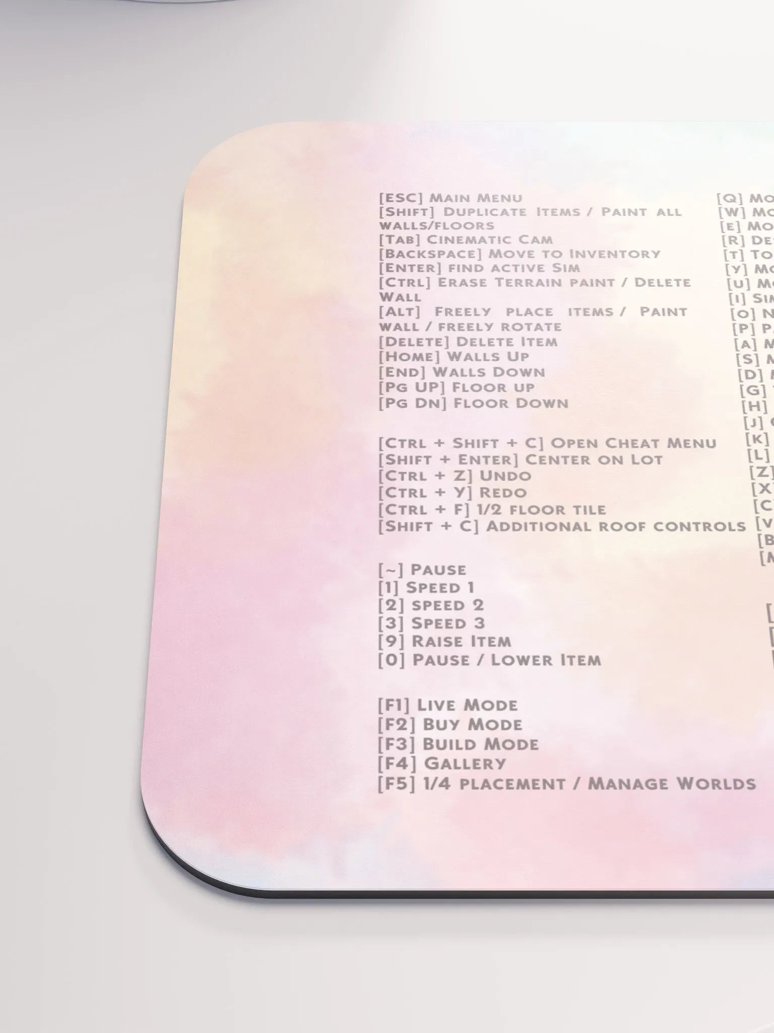 Rainbow Sims Hotkeys Mousepad product image (6)