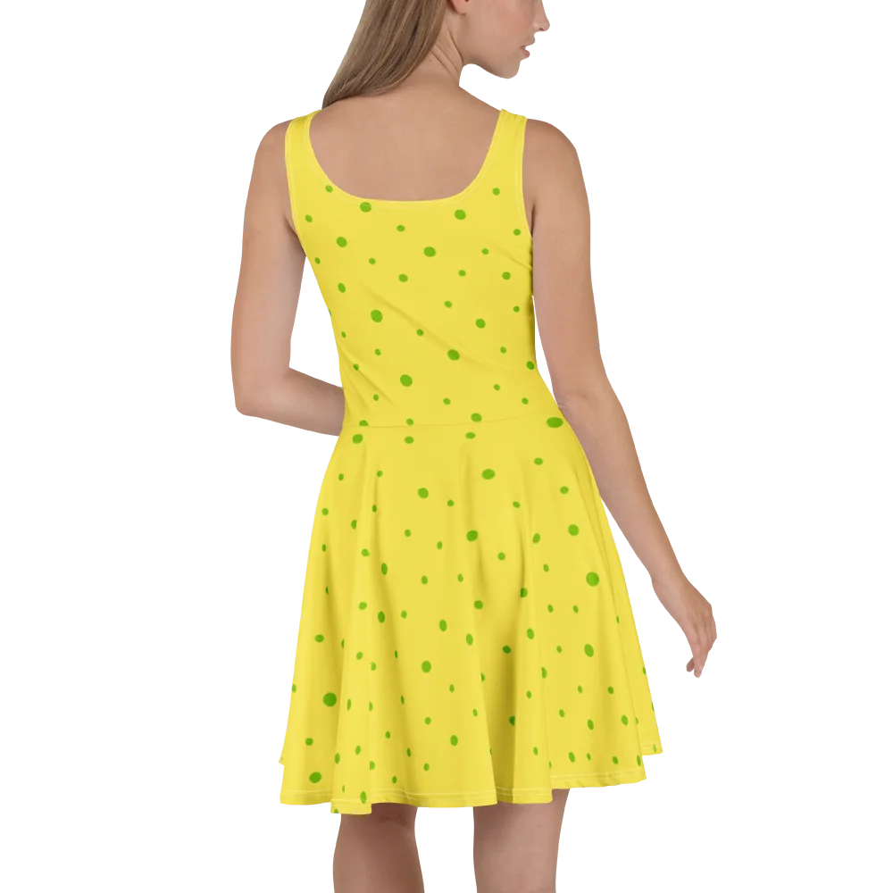 Chowder Panini Yellow Green Heart Skater Dress product image (5)