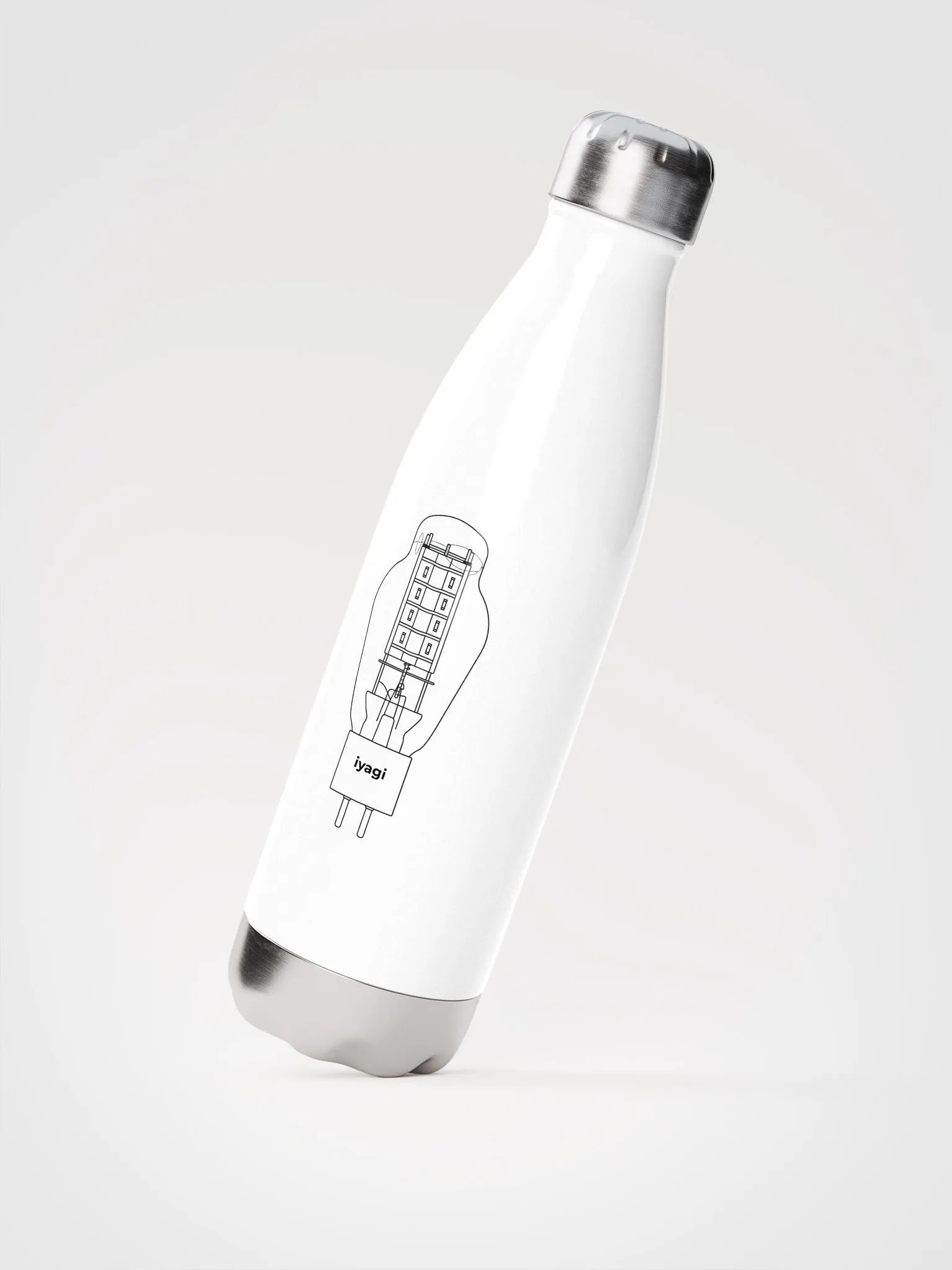 iyagi 300B Tube Stainless Steel Water Bottle (white) product image (1)