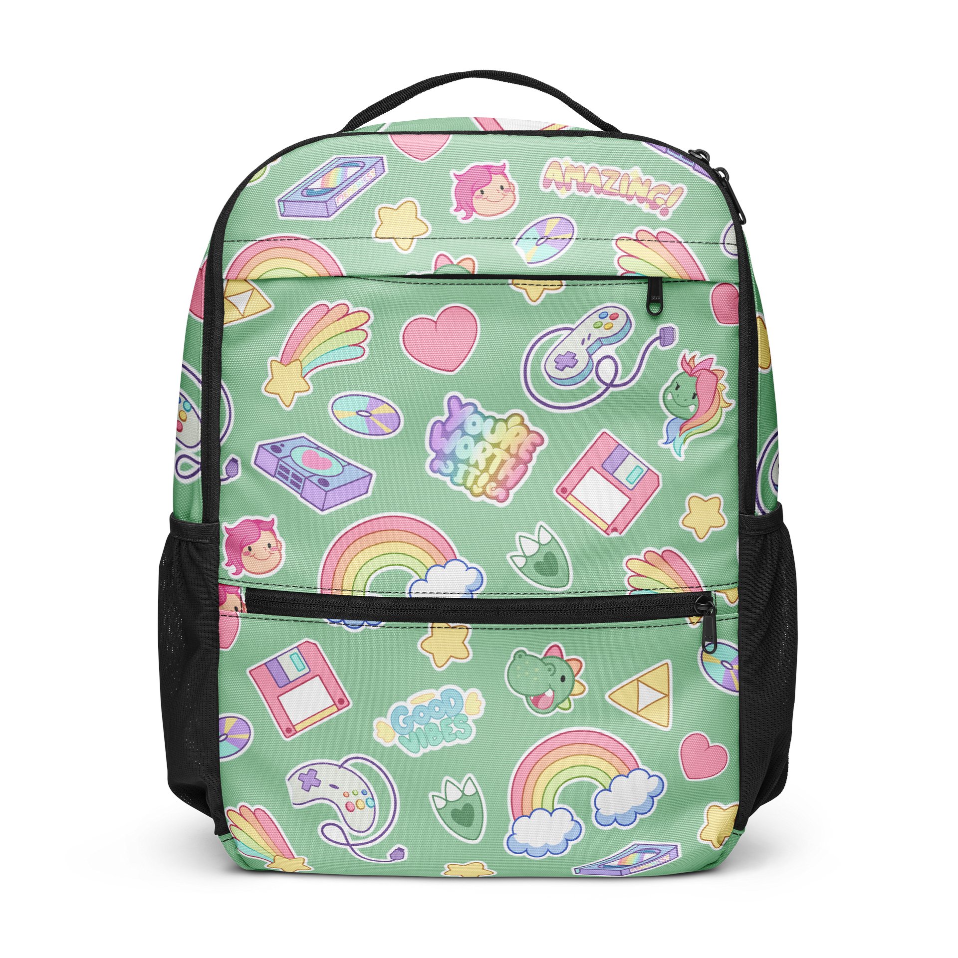 Retro Sticker Utility Backpack All Over Design product image (1)