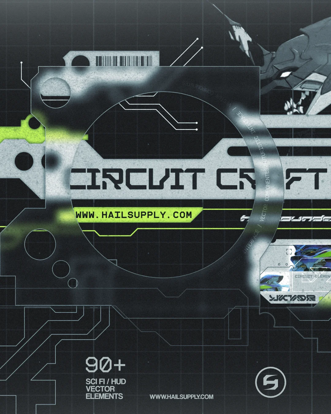 FREE 90+ SCI FI HUD VECTOR ELEMENTS product image (5)