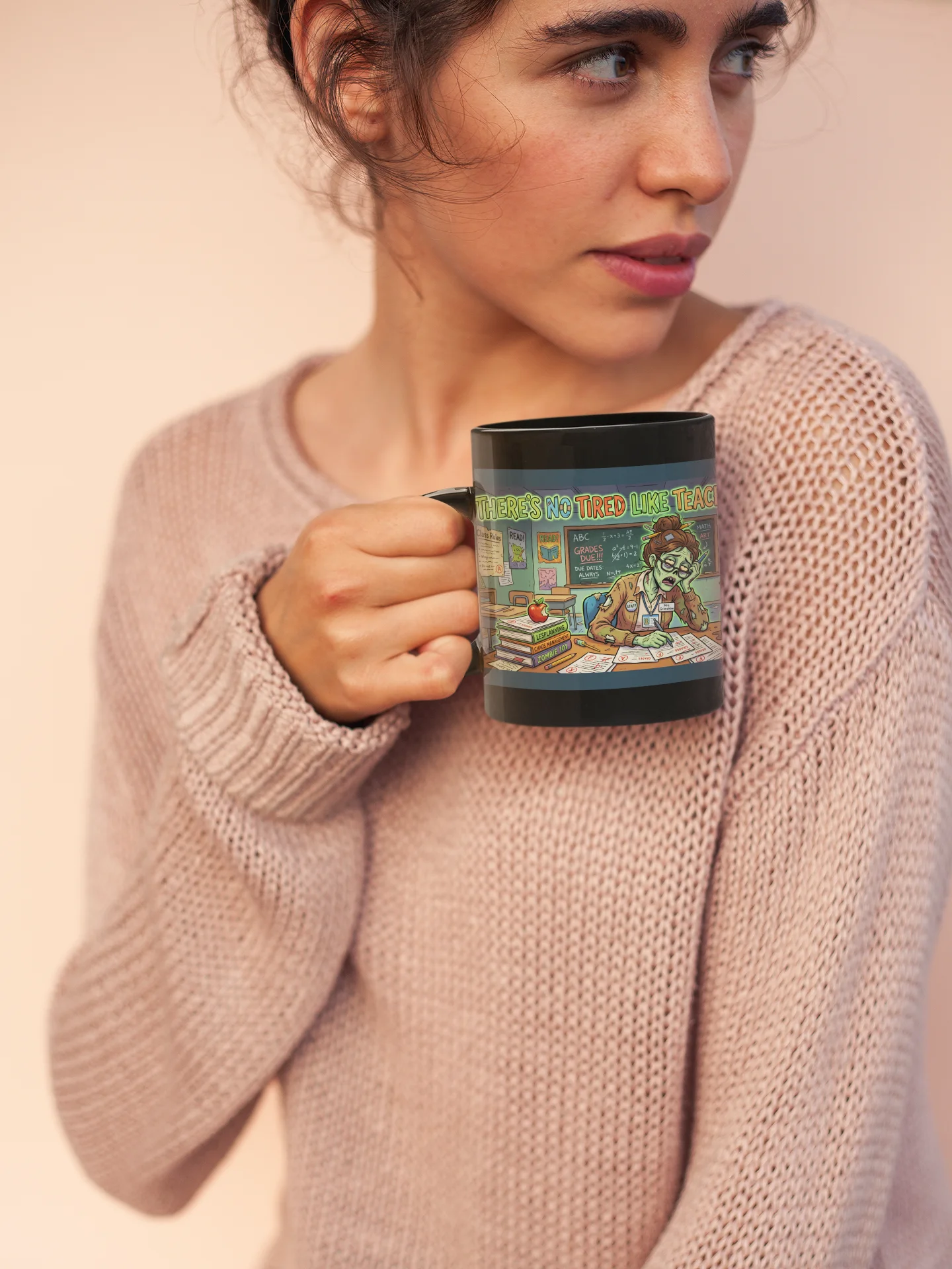 "There's No Tired Like Teacher Tired" Zombie Teacher Mug | Teacher Tired Collection product image (3)