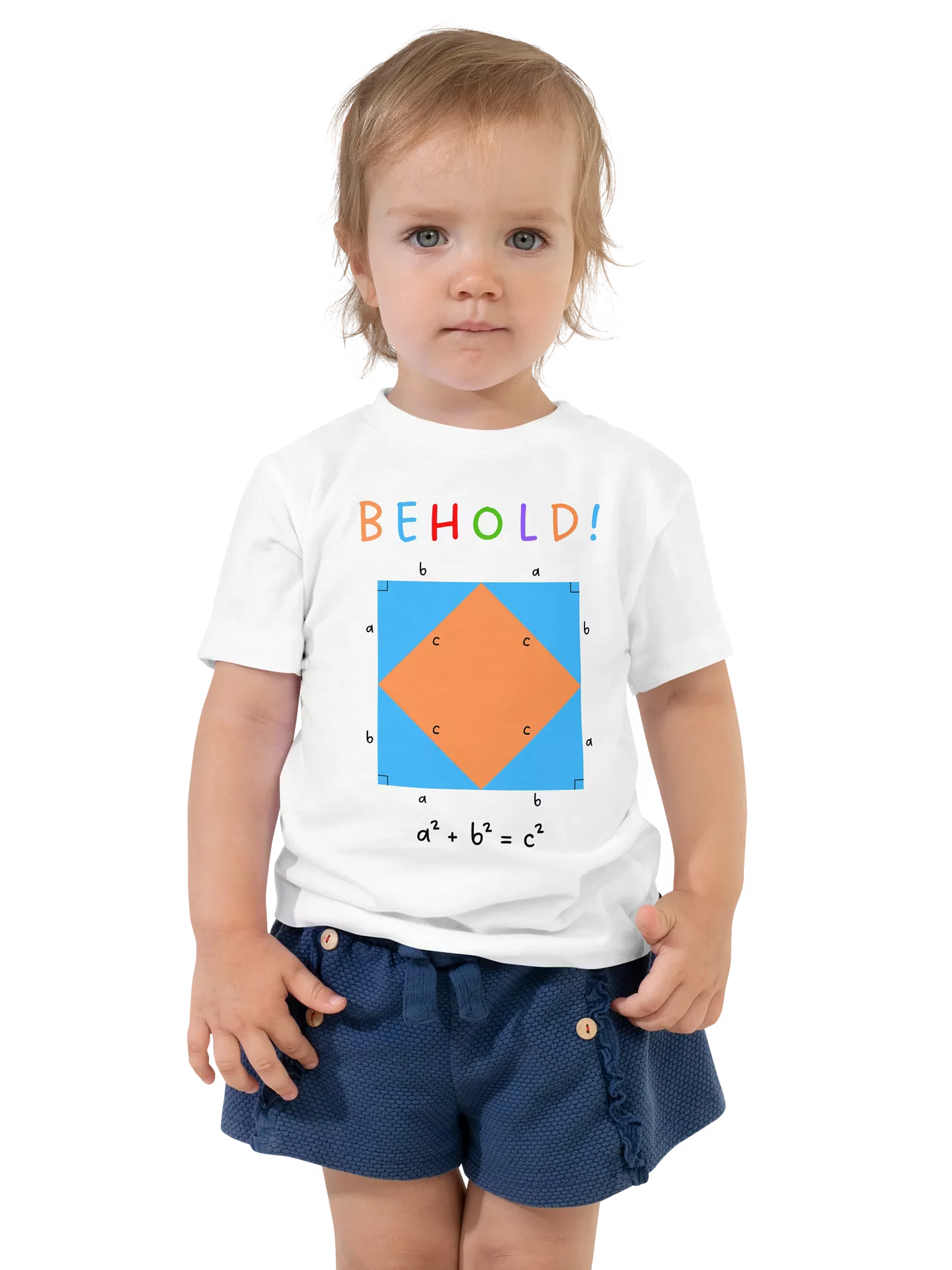 Behold! The Pythagorean Theorem - Math Toddler T-Shirt in White product image (1)