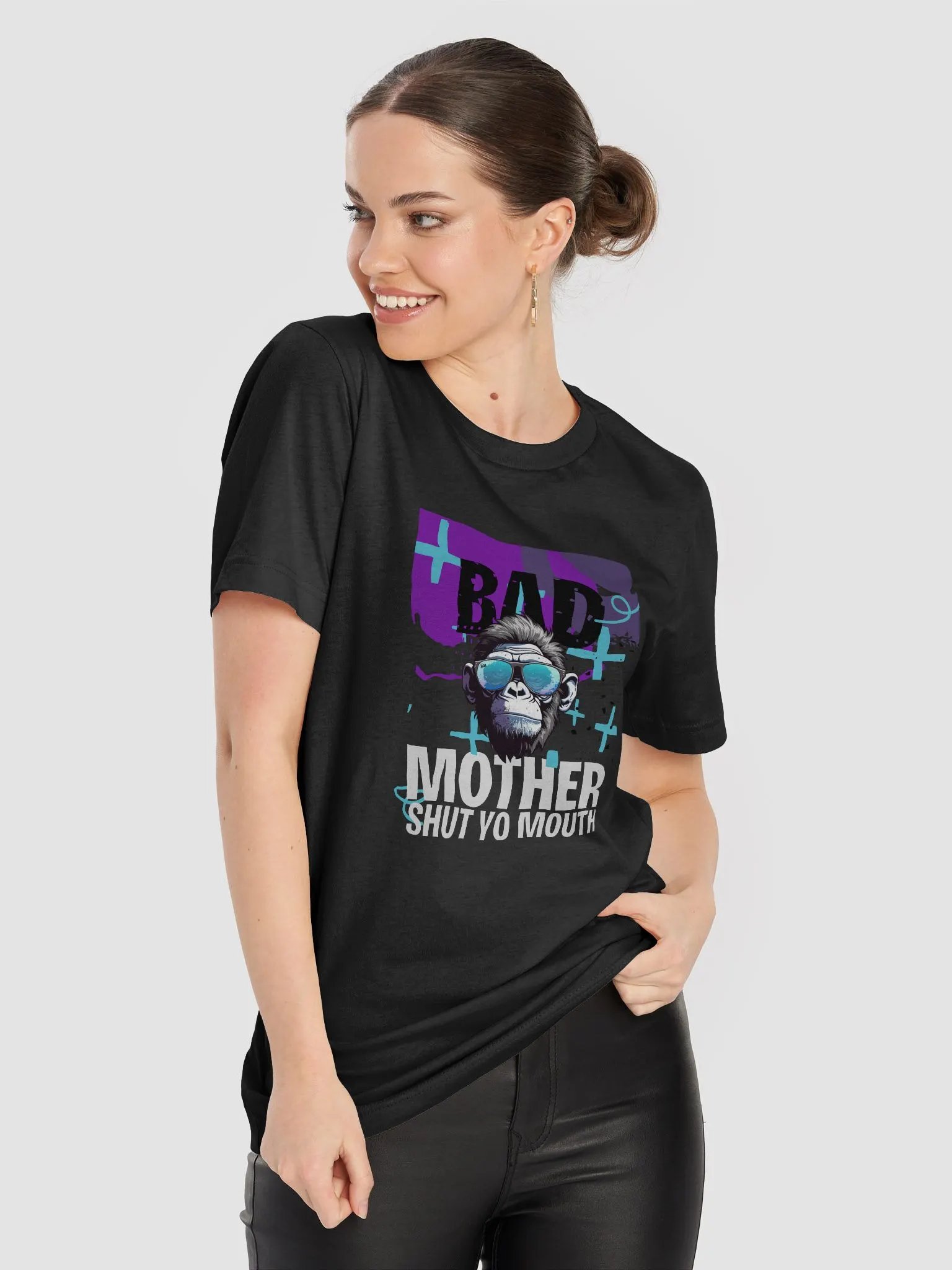 Bad Mother Shut Yo Mouth Bella+Canvas Iconic Tee Description: product image (8)
