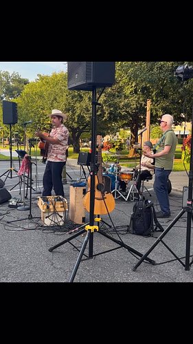 Thunderous kick drum begins our Bronxville Street Concert. Smoky O + Band Thursday 8/13. Wonderful crowd enjoying food, drink...