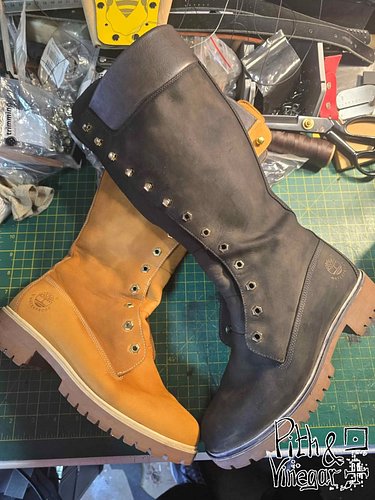 Not all commissions are about making something from scratch.

As part of an armour commission I'm working on, these boots nee...