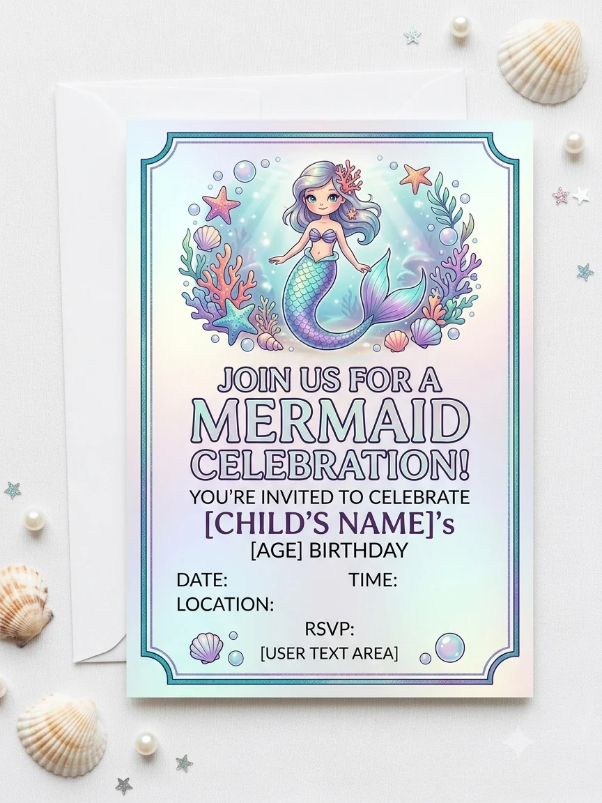 Mermaid Under the Sea Invitation product image (1)
