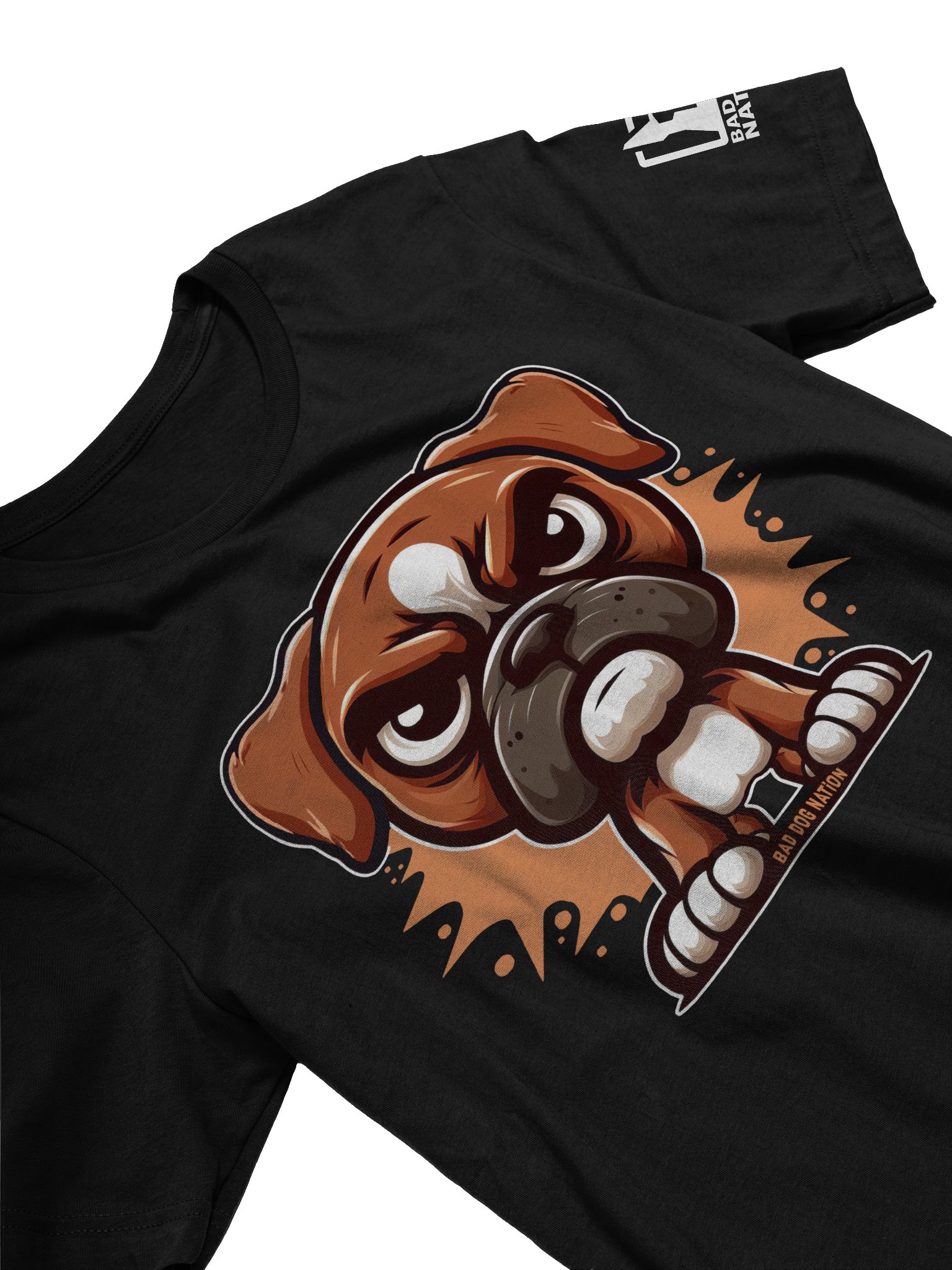 Boxer Angry Pup (natural ears) - Premium Adult Unisex T-shirt product image (2)