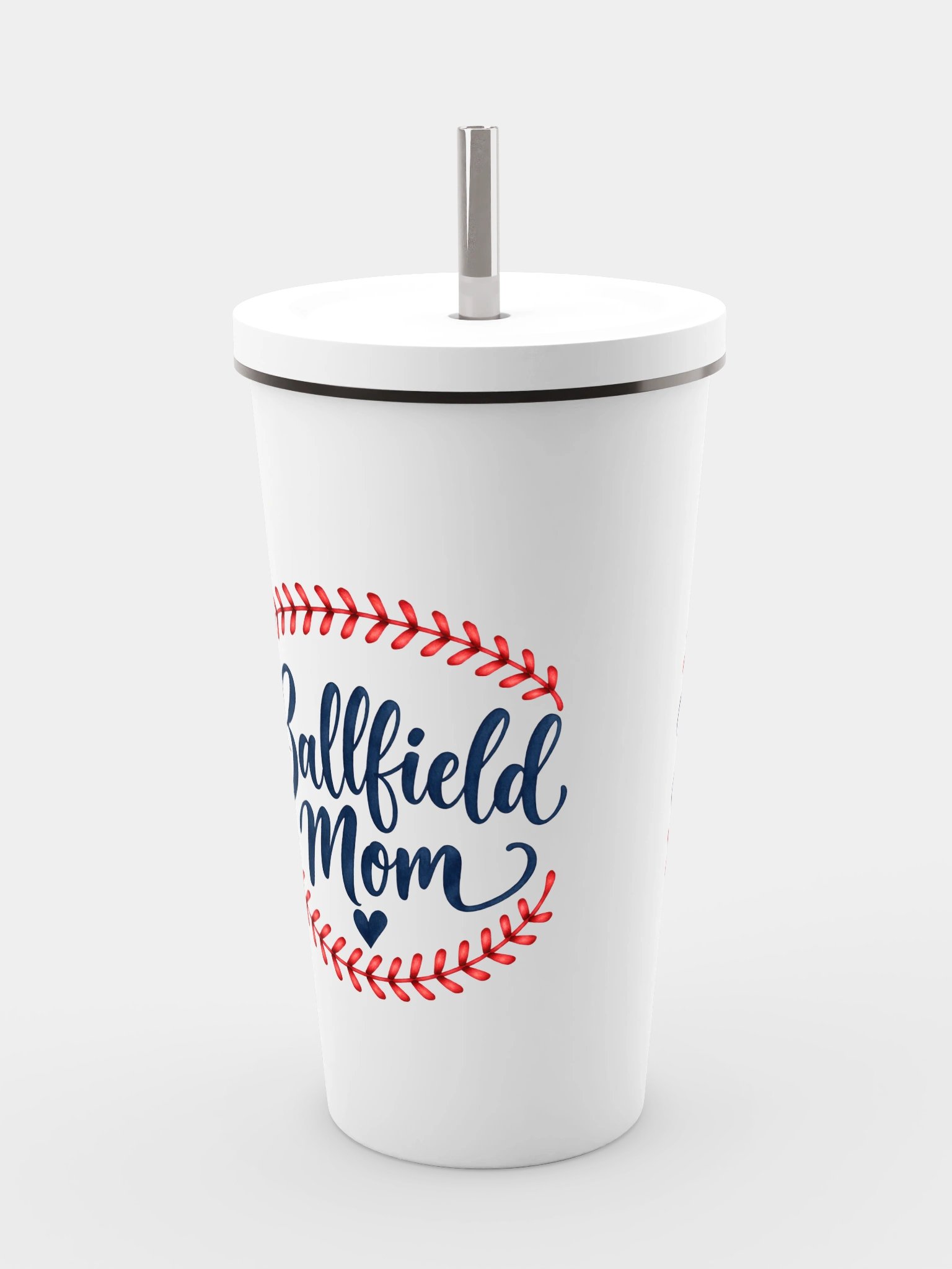 Ballfield Mom Baseball Stitch Tumbler | Cup with Straw product image (5)