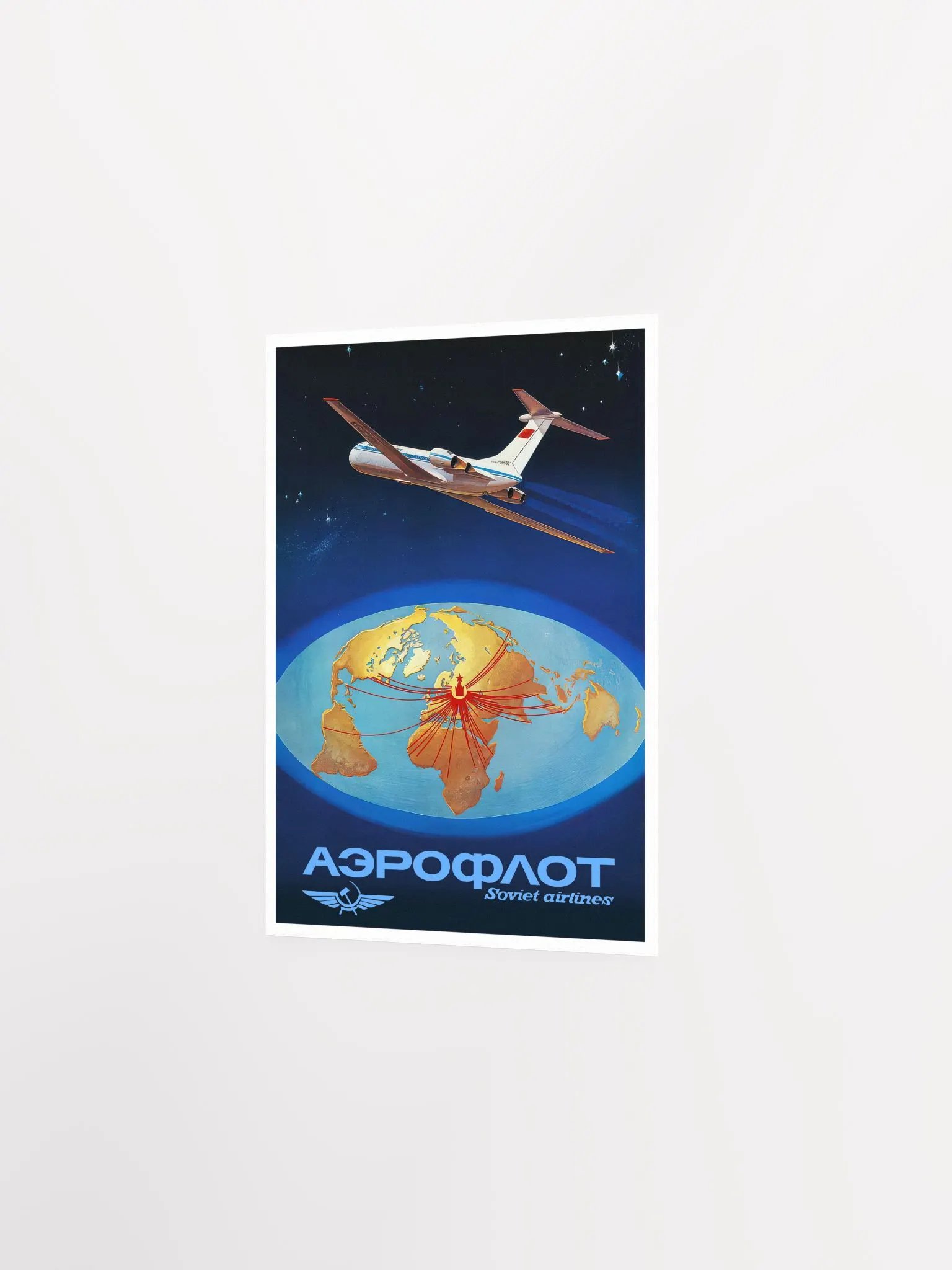 Soviet Aeroflot, USSR airlines 1980s — Soviet retro travel poster product image (8)