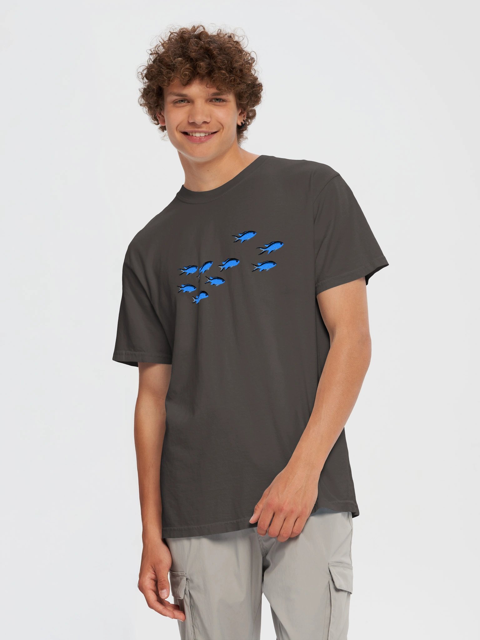 A School of Blue Chromis Embroidered Premium Shirt | Saltwater Reef Aquarium Fish & Marine Life Apparel product image (5)