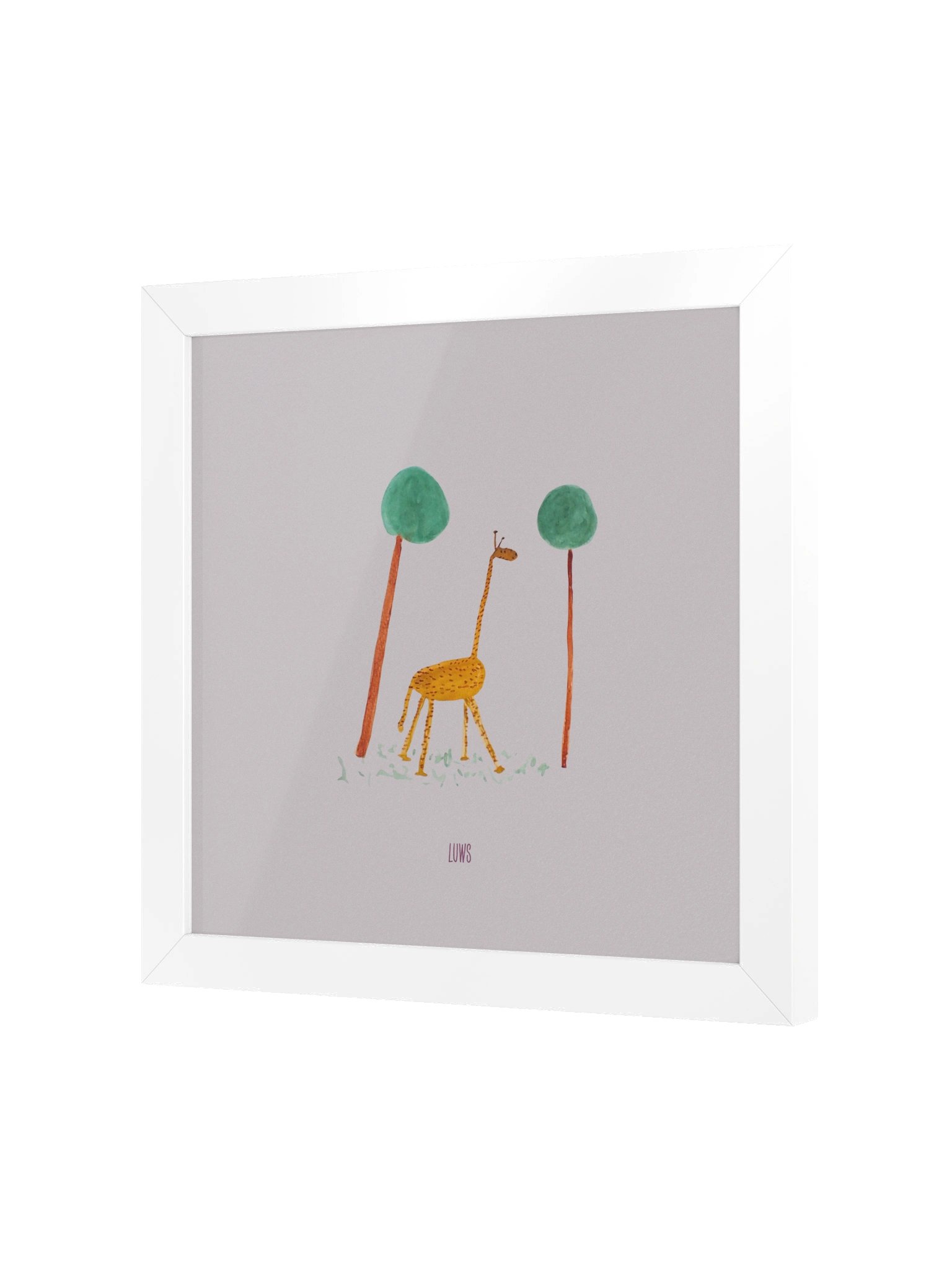 Liam, the giraffe | Giraffe Watercolor Poster (Framed) product image (2)