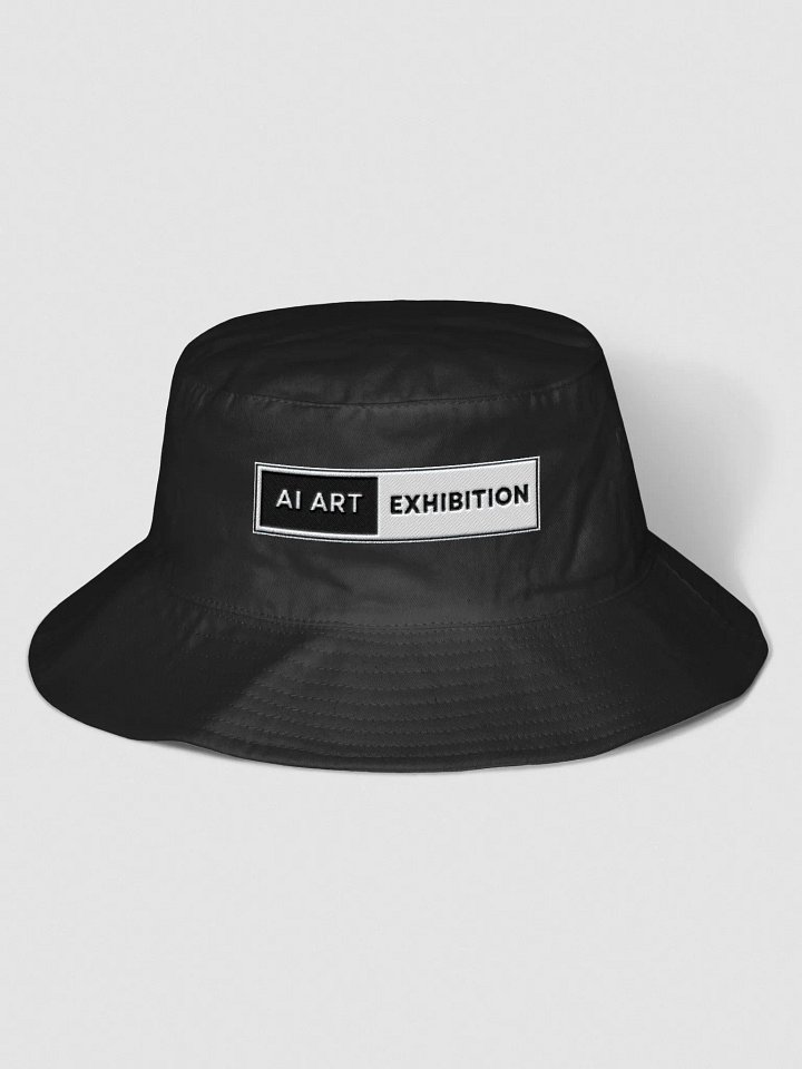 Black "AI ART EXHIBITION BOX LOGO" Flexfit Bucket Hat product image (1)