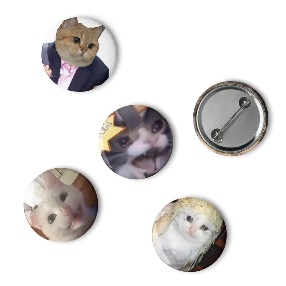 Set of Pin Buttons: Meme Cats 6 product image (6)