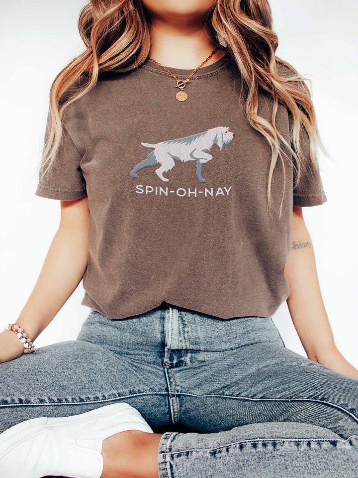 Spin-Oh-Nay T-Shirt(Embroidered) of a Spinone Italiano(White) product image (2)