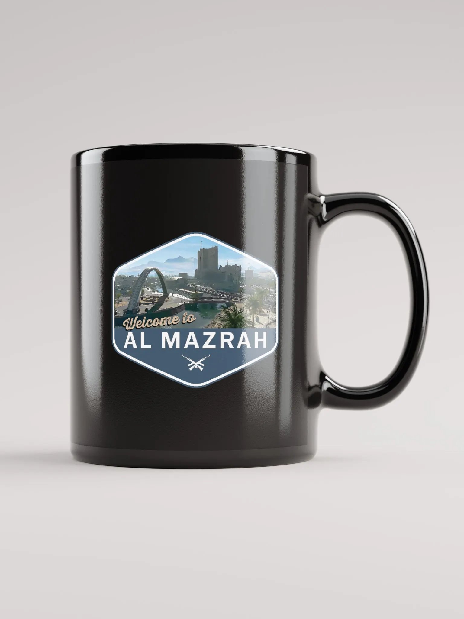 Welcome to Al Mazrah Mug, Black product image (1)