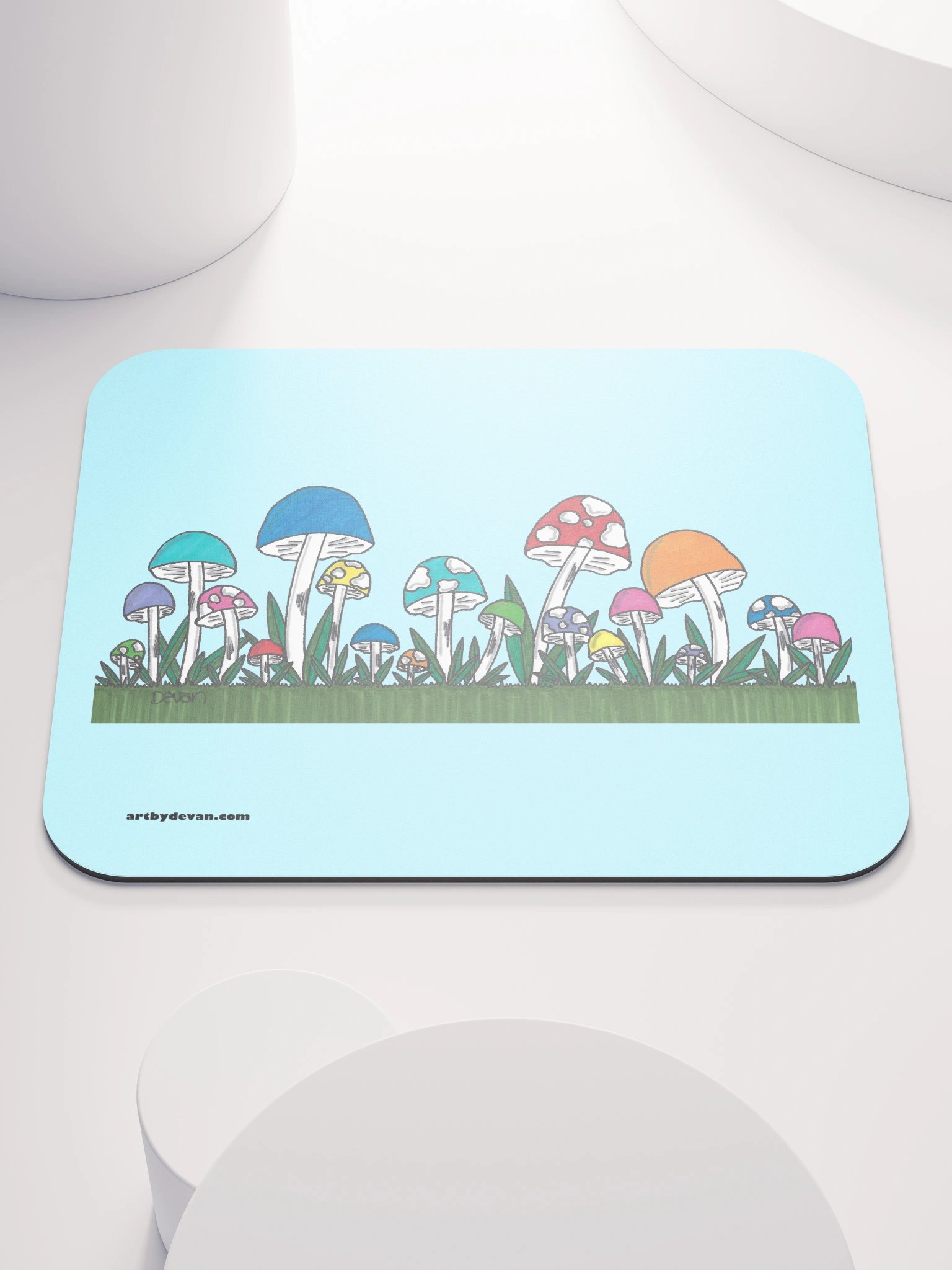 Happy Mushrooms Mousepad product image (1)