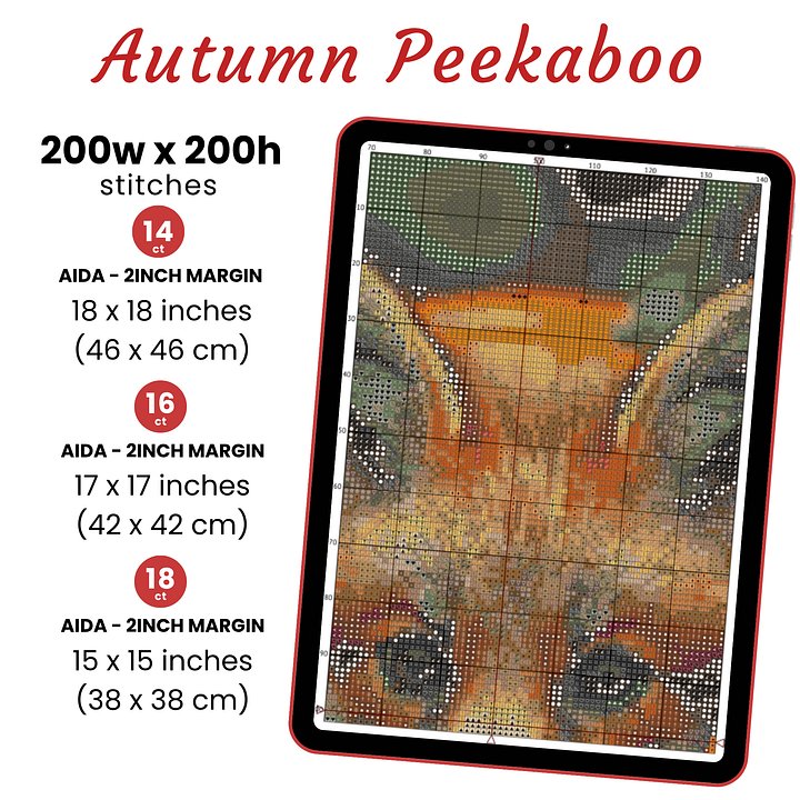Autumn Peekaboo Cross Stitch Pattern product image (2)