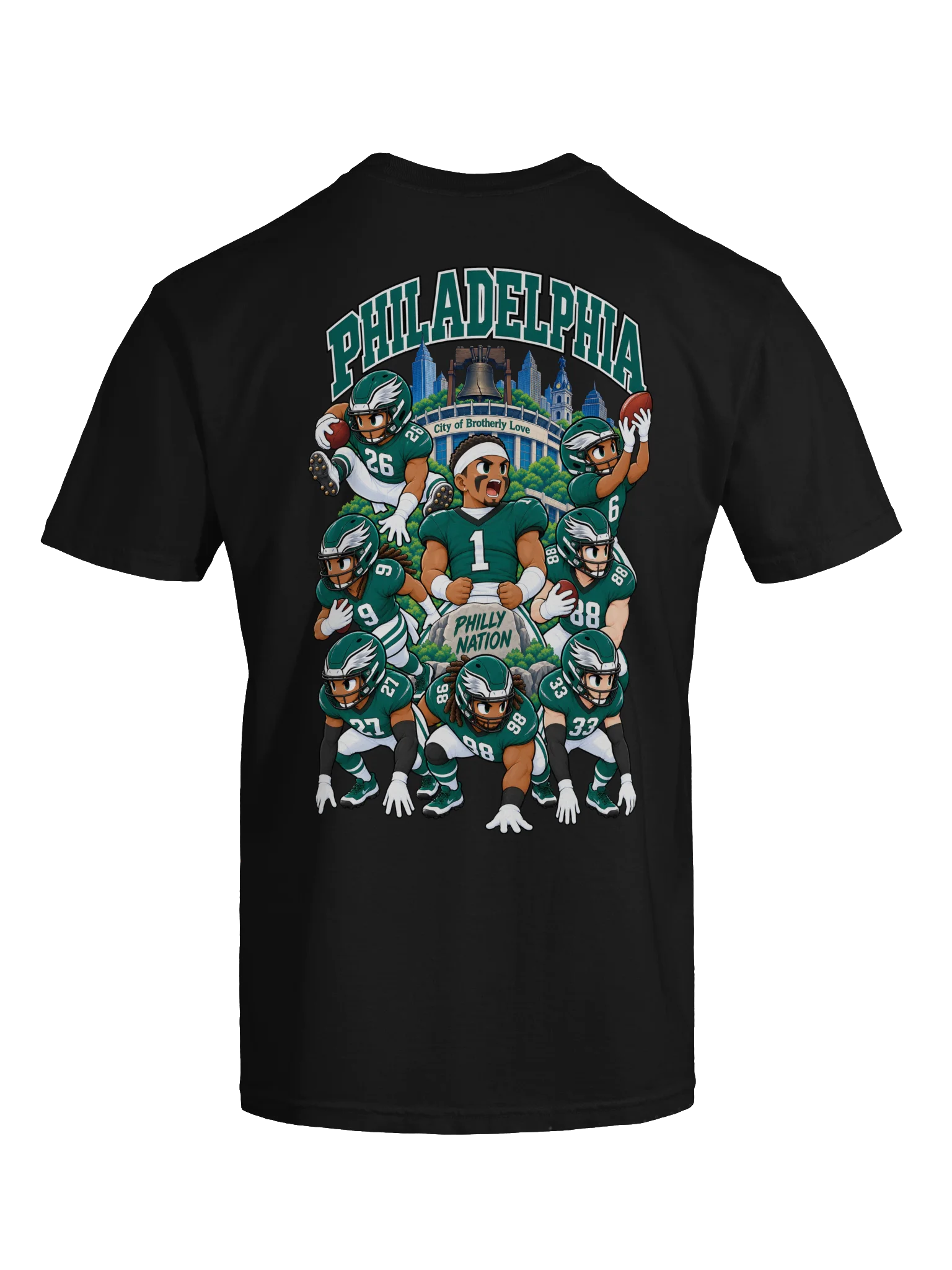 Philadelphia Football 2026 Animated Player Back Print T-Shirt product image (11)