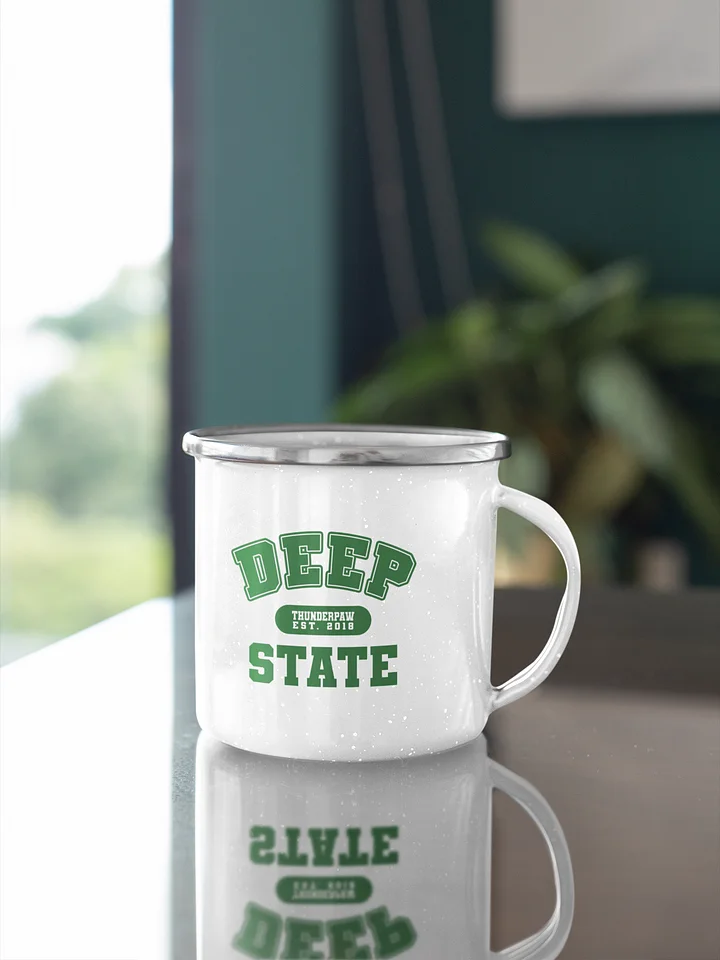 Deep State Varsity Enamel Mug product image (1)