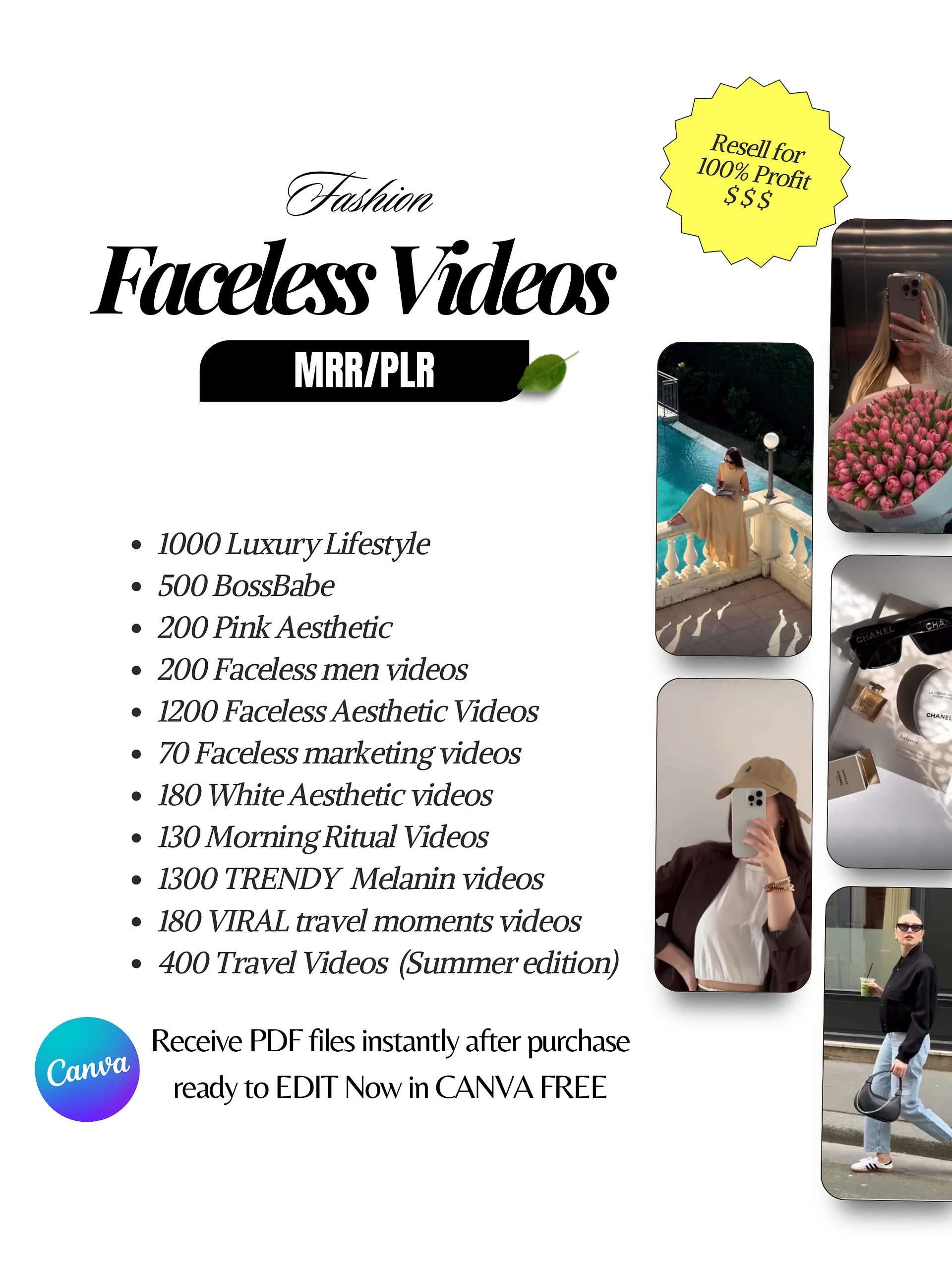 5000+ VIDEOS For Reels Instagram & TikTok (MRR Included) product image (2)