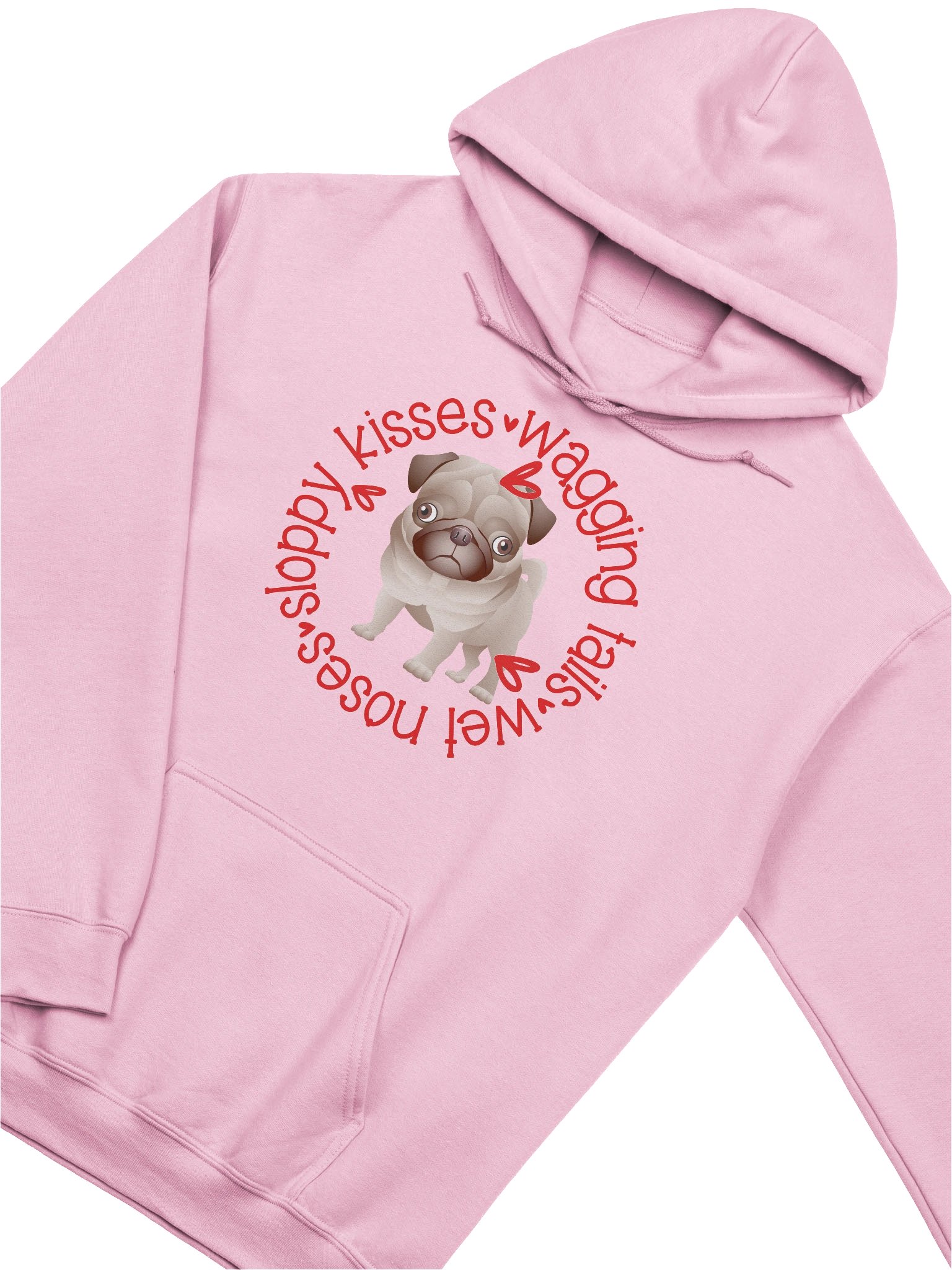 Sloppy Kisses Pug Dog Hoodie product image (27)