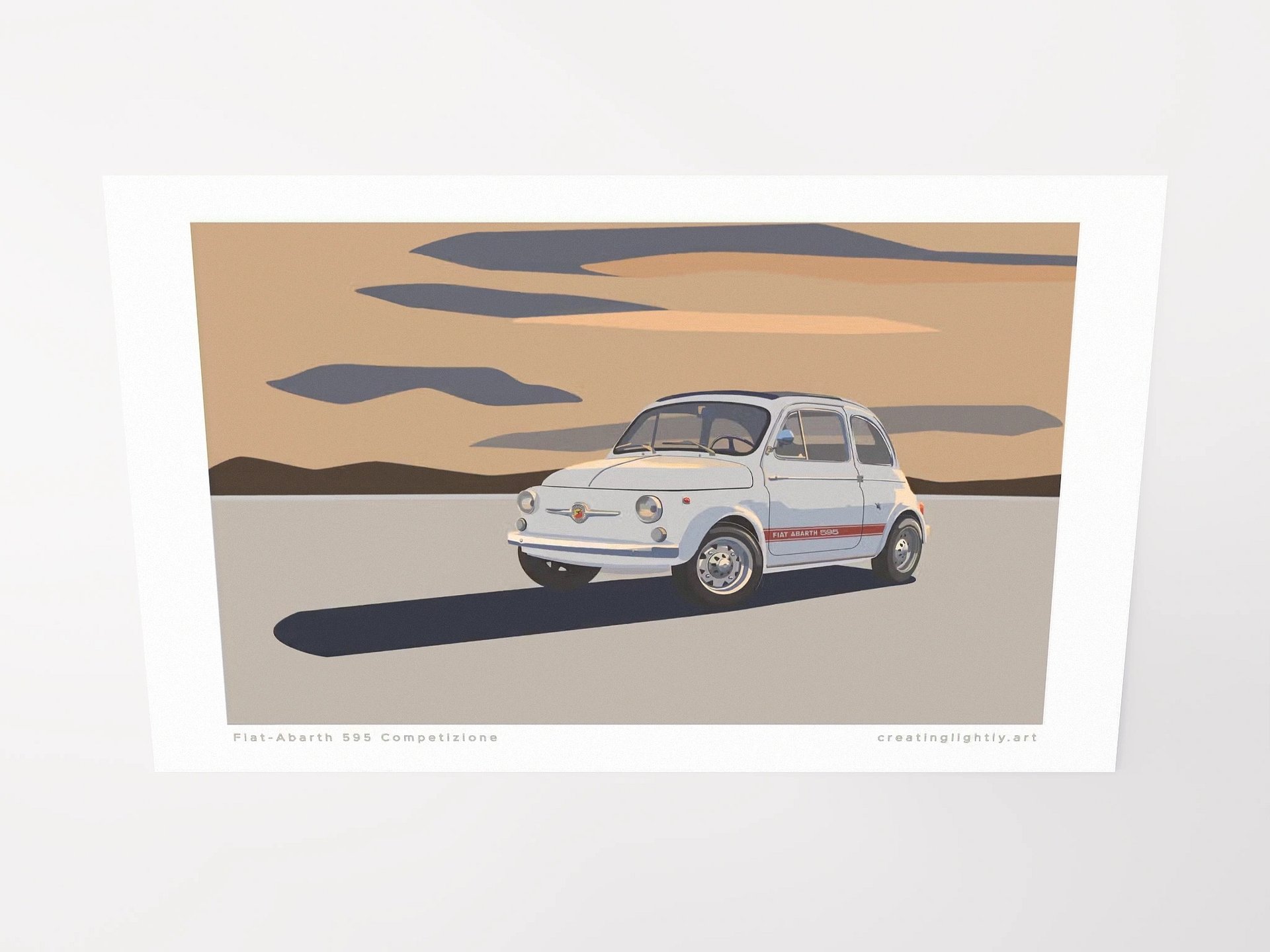 "Fiat-Abarth 595 Competizione" Original Artwork Print product image (3)
