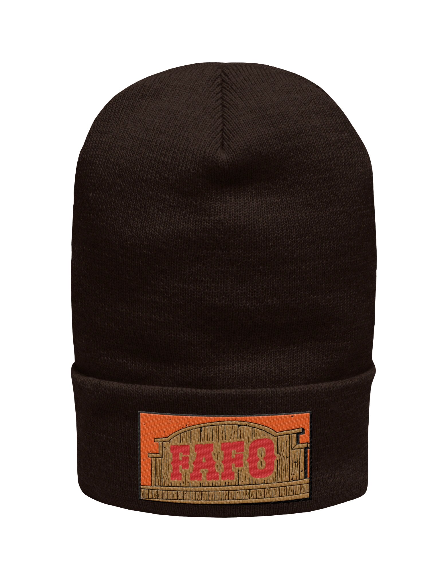 FAFO Cuffed Beanie (Brown) product image (1)