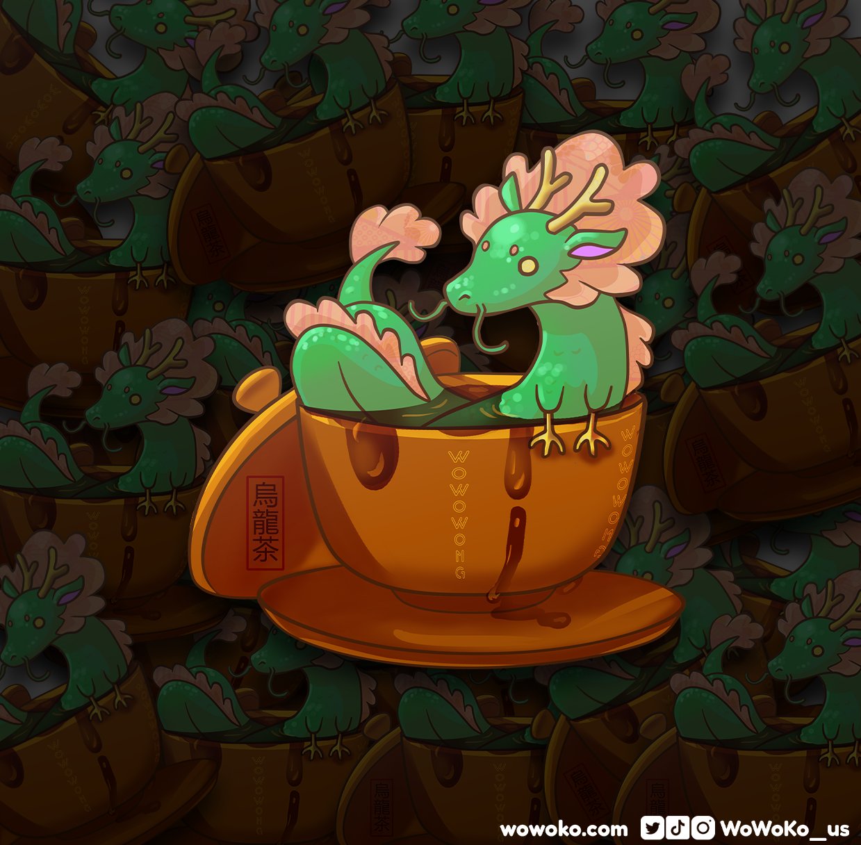 Zodiac Drink - Oolong Tea Dragon - Sticker product image (3)