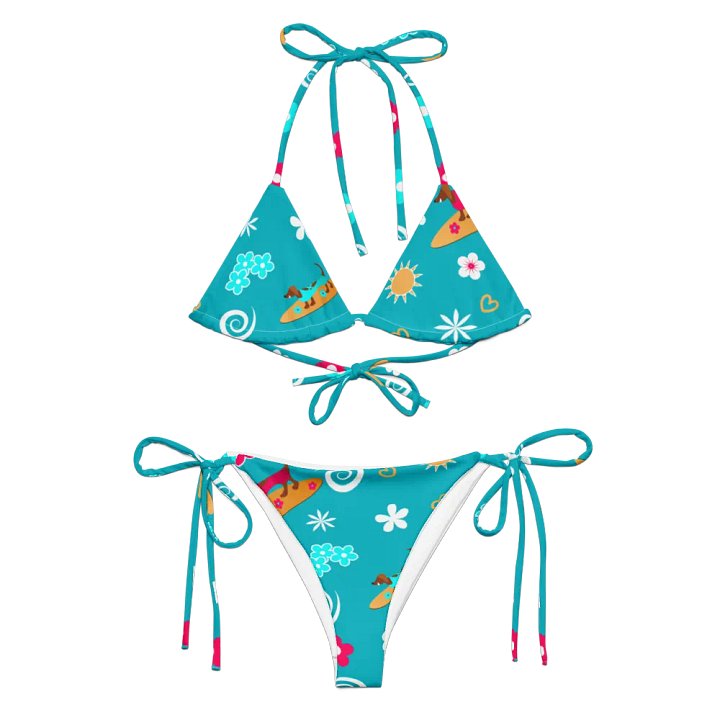 Surfing Dachshund Pattern String Bikini product image (1)