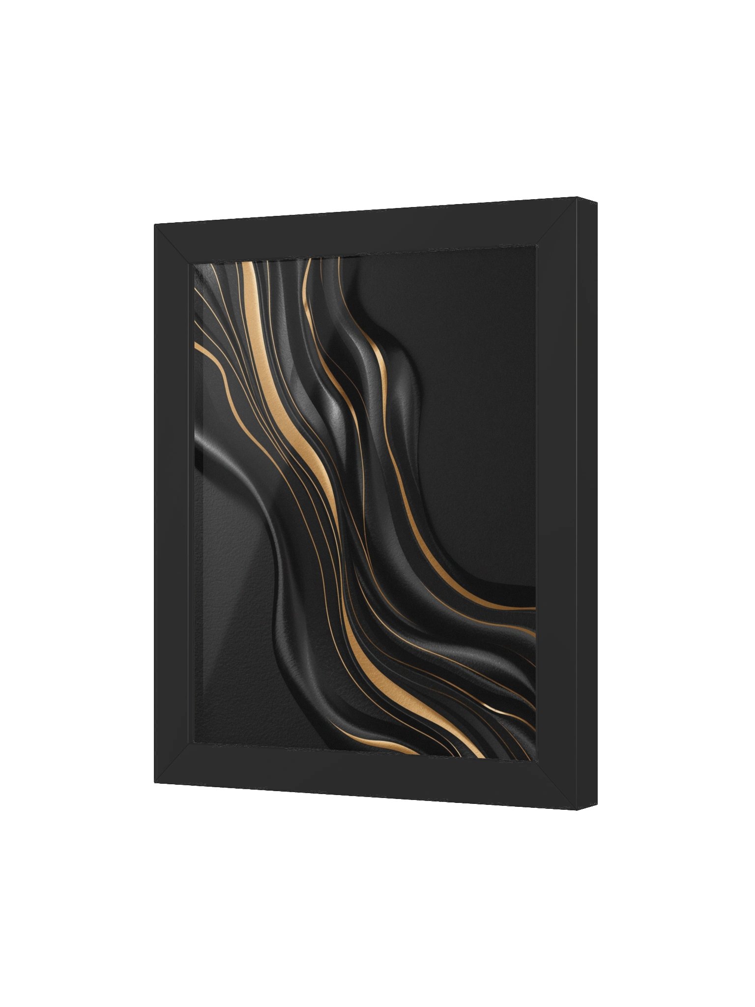 Midnight Gold Flow – Luxury Abstract Wall Art Print - 20×25 cm product image (3)