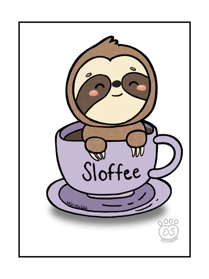 Sloth- mental health coloring page product image (1)