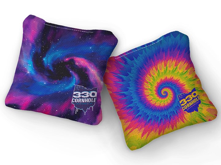 330 Cornhole Tie Dye Galaxy Premium All Weather Cornhole Bags QTY 8 product image (1)