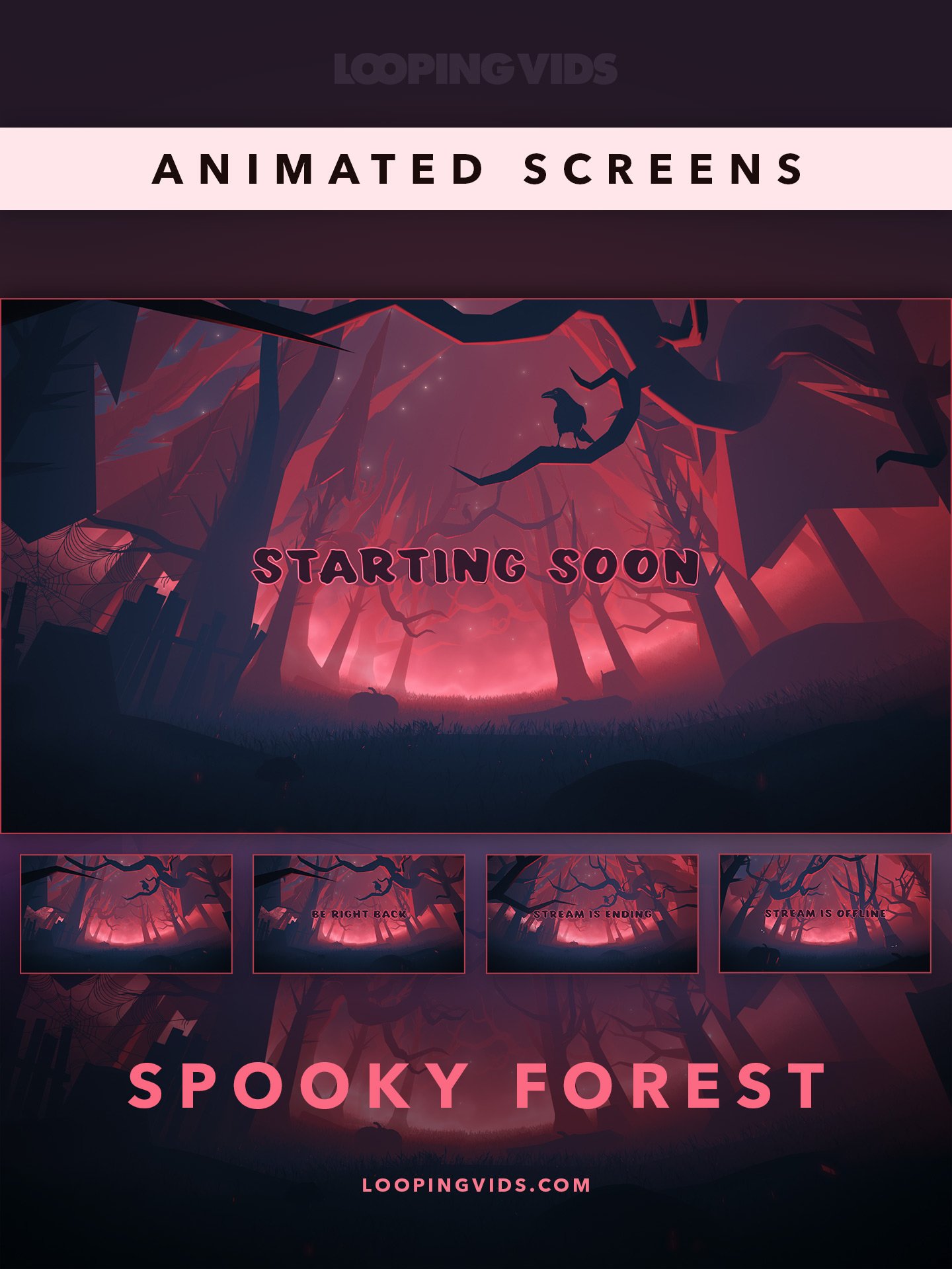 Spooky Red Forest Screens product image (1)