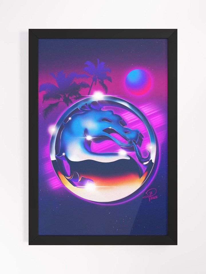 Mortal Kombat Synthwave Vibes Framed 12x18 Art product image (2)