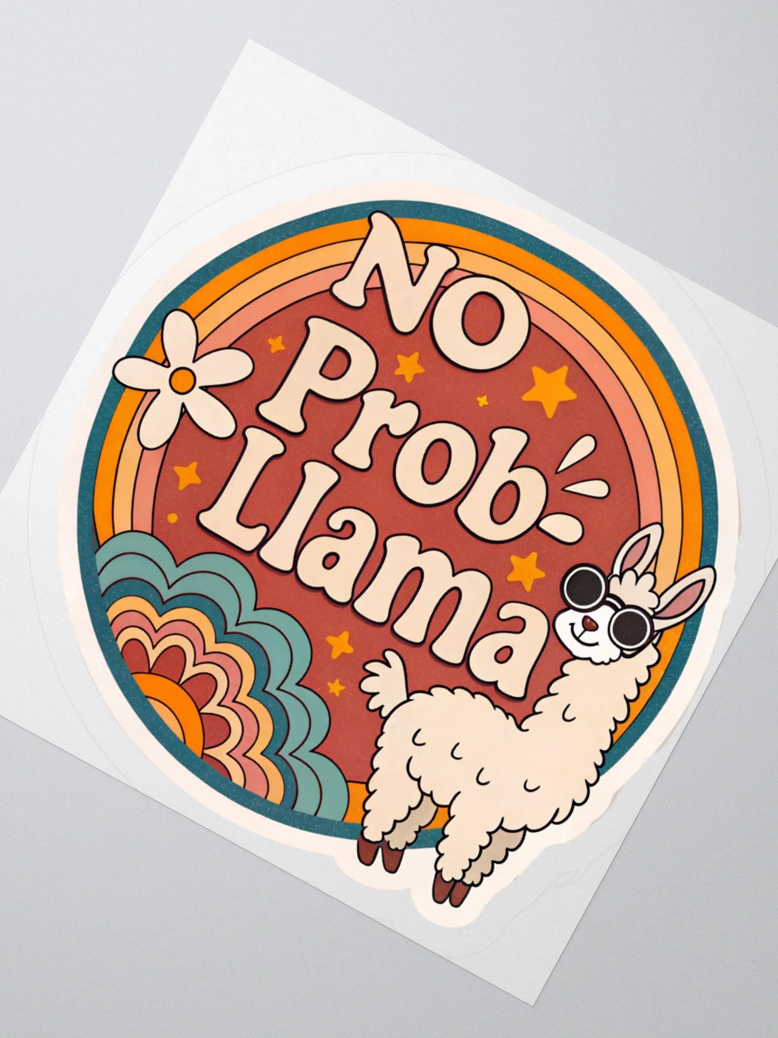 No Prob-Llama Retro Sticker product image (2)