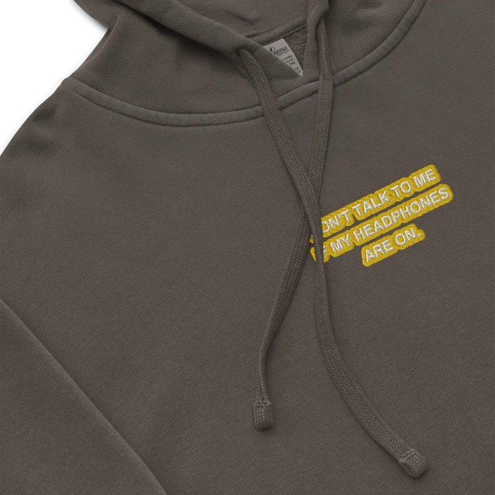 HEADPHONES ON (gold bubble design 2) embroidered pigment hoodie product image (1)
