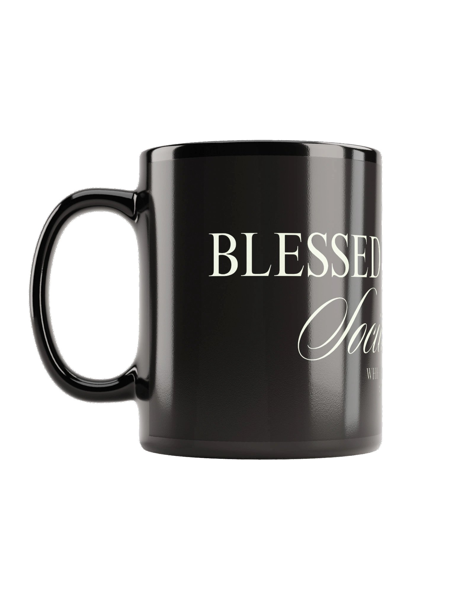 Blessed & Favored Social Club Coffee Mug | Inspirational Christian Ceramic Mug product image (1)
