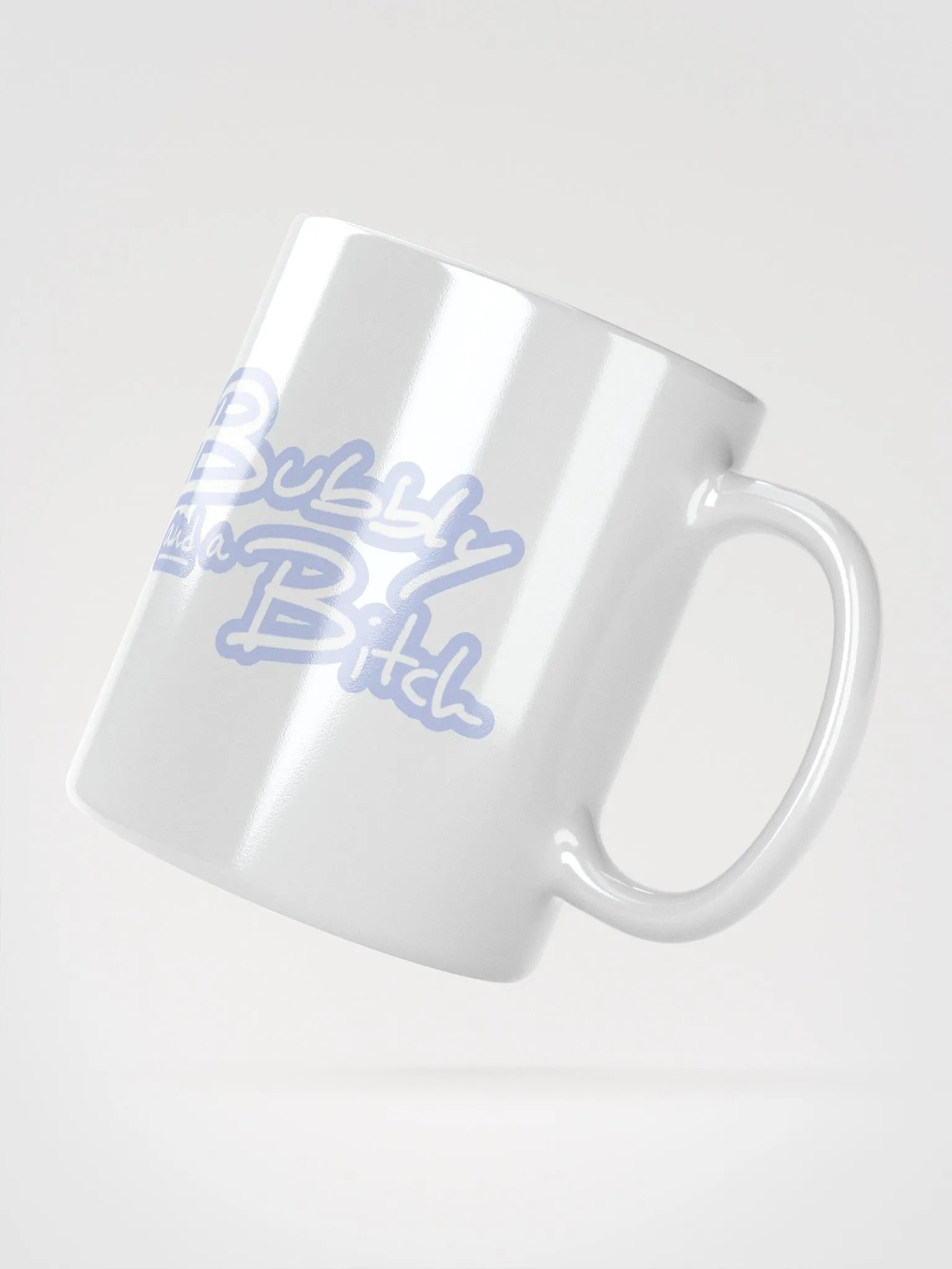 Bubbly and a B*tch (lined design, #BDCAEF) glossy white mug product image (3)