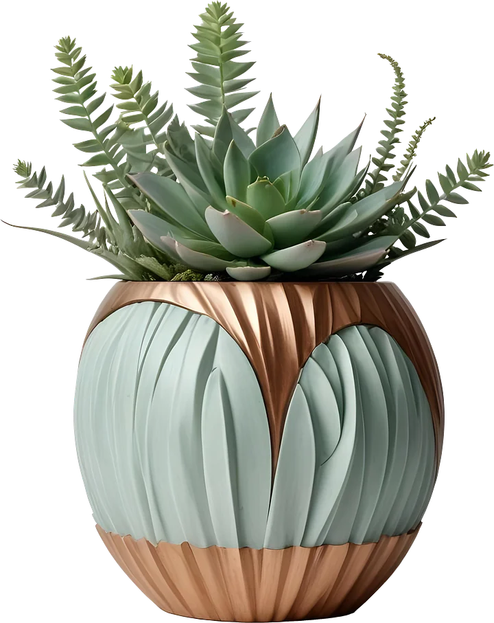 Art Deco Succulent Vase – Gatsby Grace PNG product image (1)
