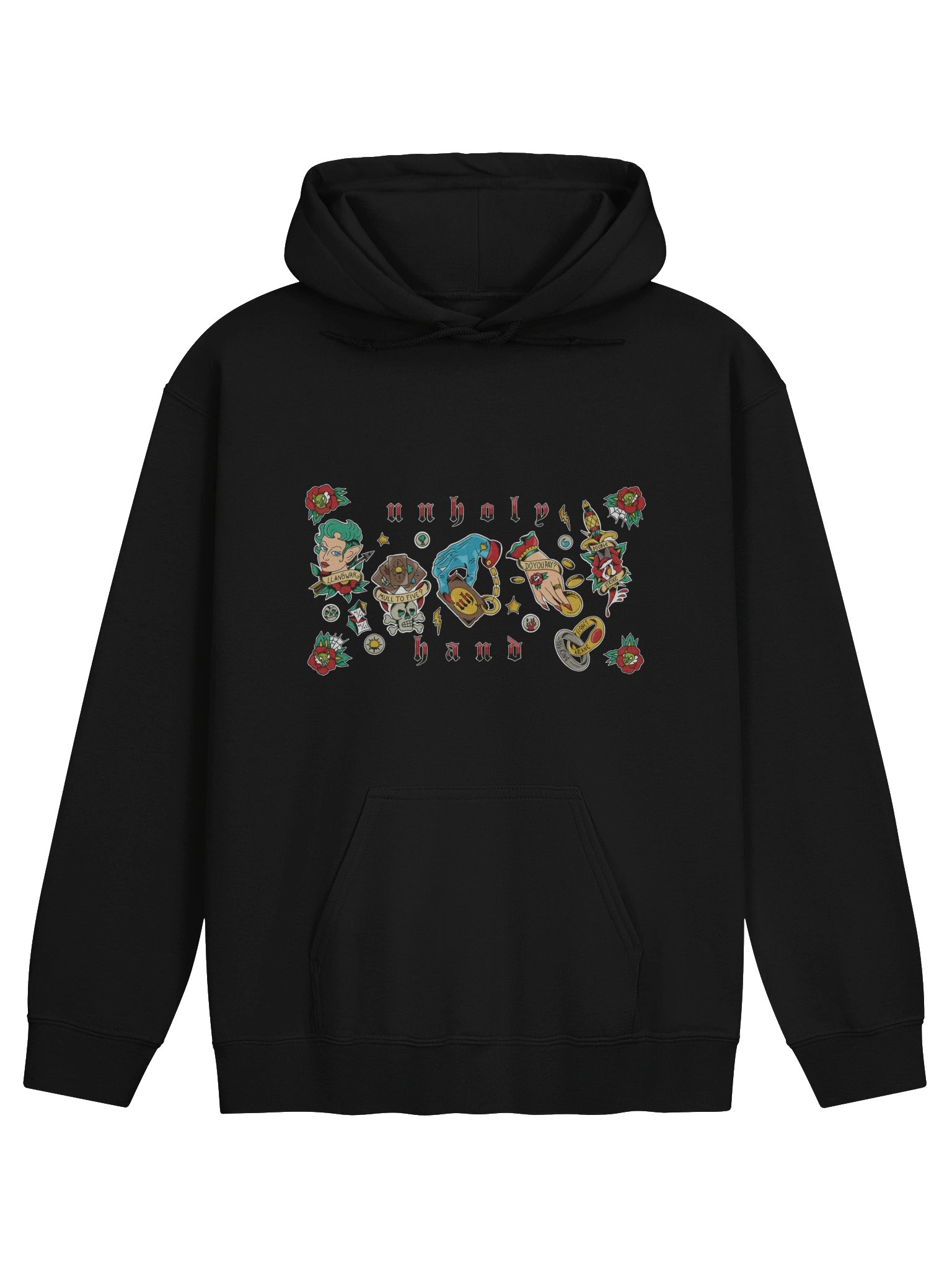 Unholy Hand Flash Tattoo Hoody product image (1)