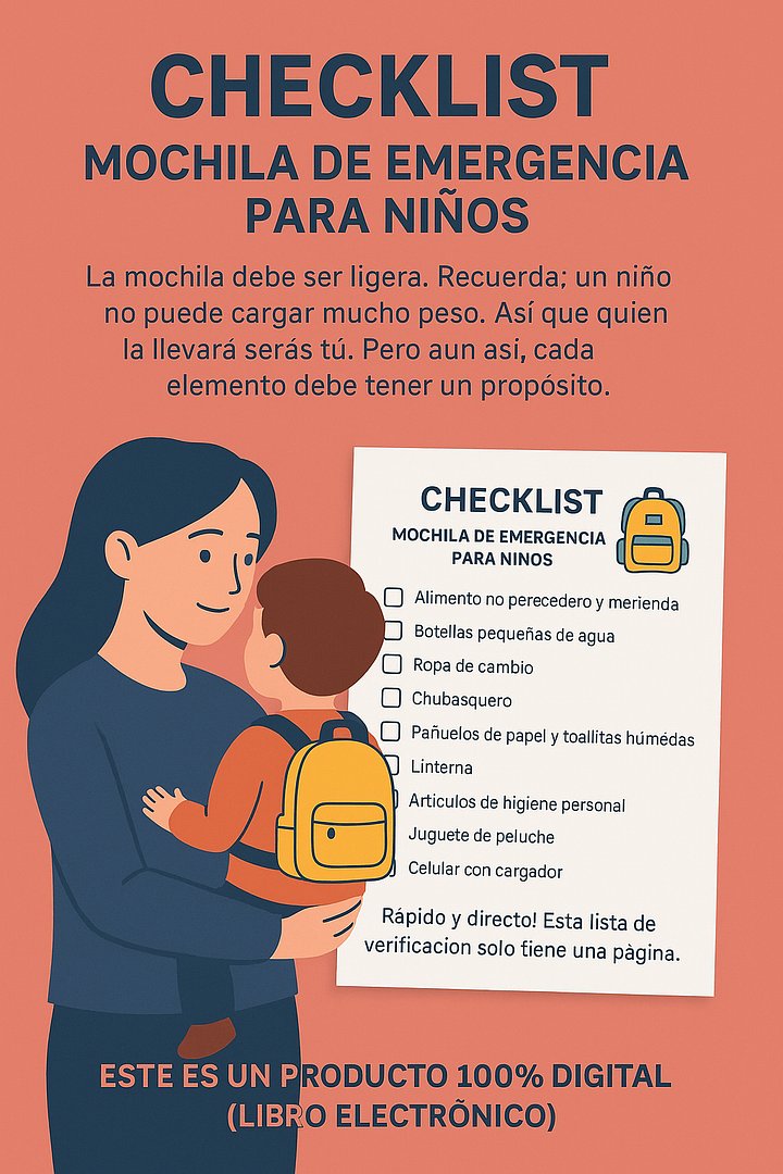Checklist - mochila de emergencia para niños product image (1)