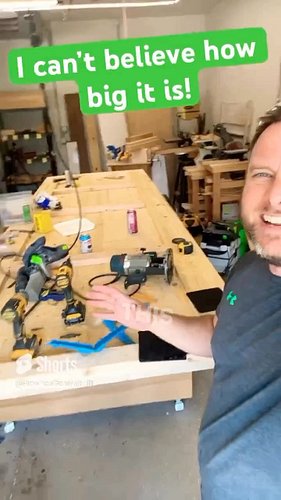 Behind the scenes of making the LARGE outdoor party table. #woodworker #woodworking #viral #amazing #bts #woodworkersofinstag...