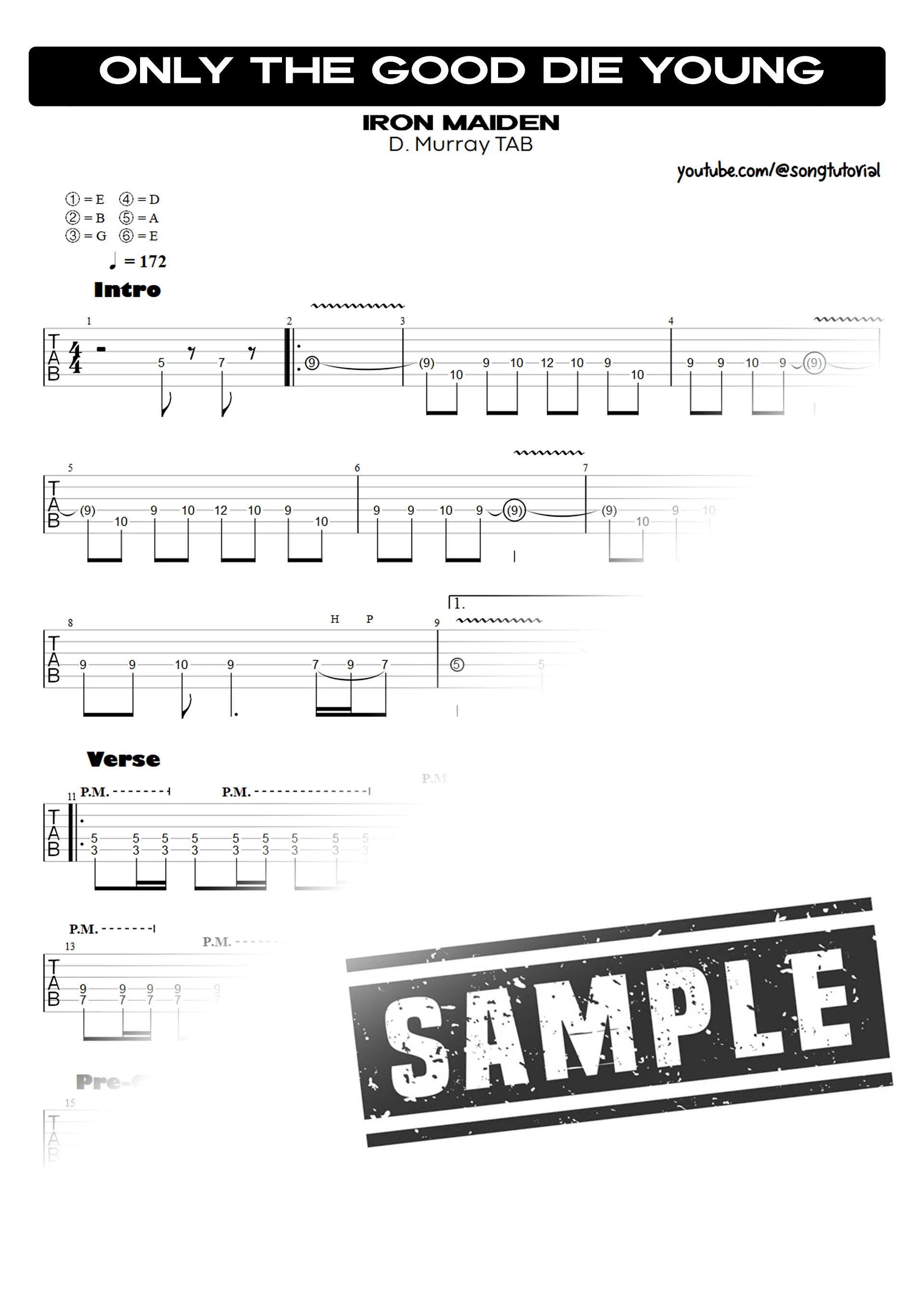 Only The Good Die Young | PDF Tab + Guitar Pro | Iron Maiden product image (2)