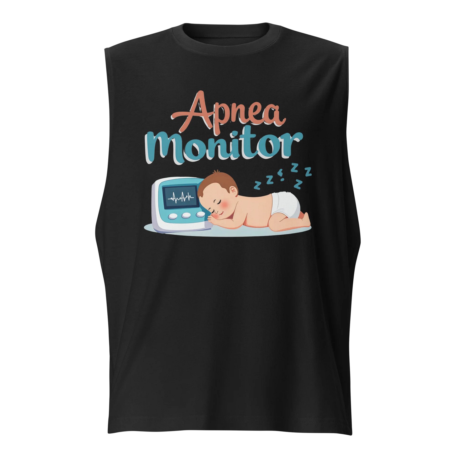 Sleepy Baby Apnea Monitor Illustration Muscle Tank product image (1)