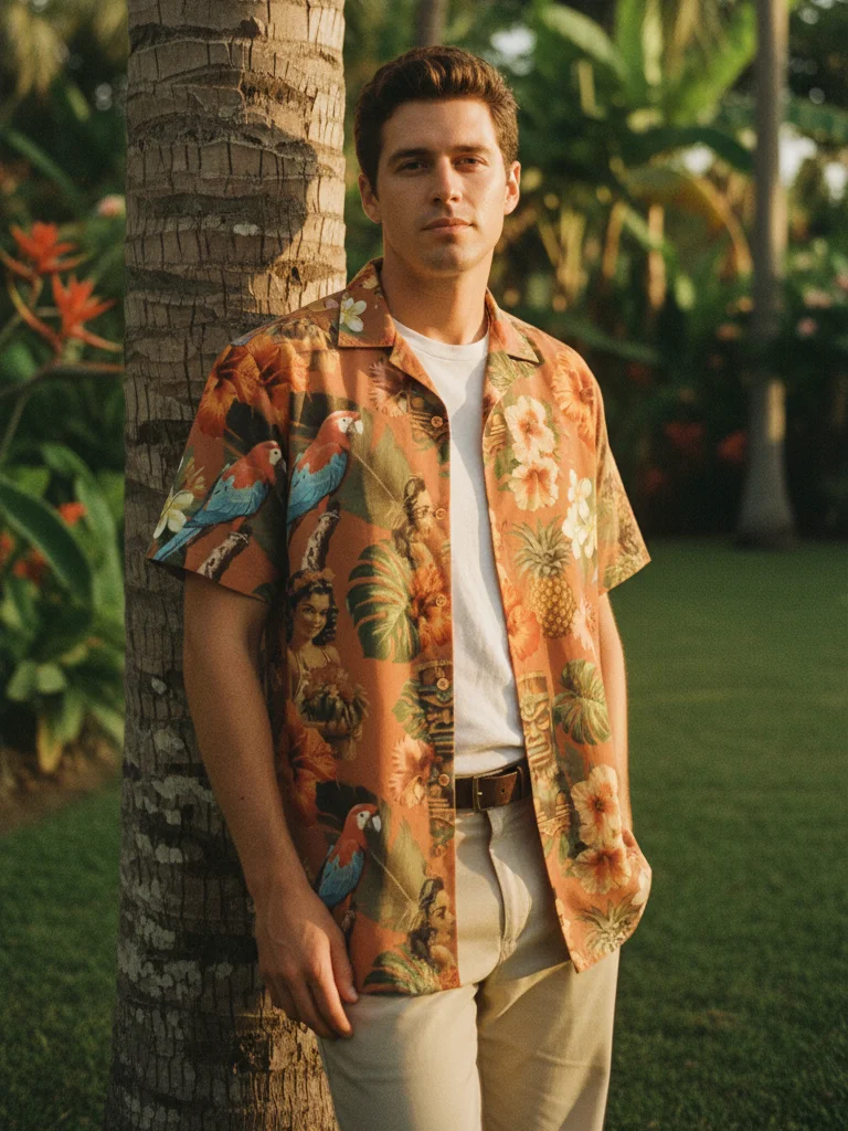Vintage Tiki Hawaiian Shirt product image (1)