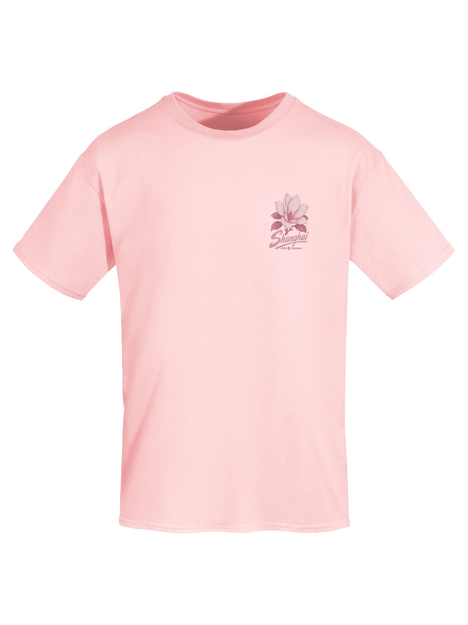 Shanghai Skyline Tee | Vintage Pink & White Design | Heavyweight T-Shirt product image (6)
