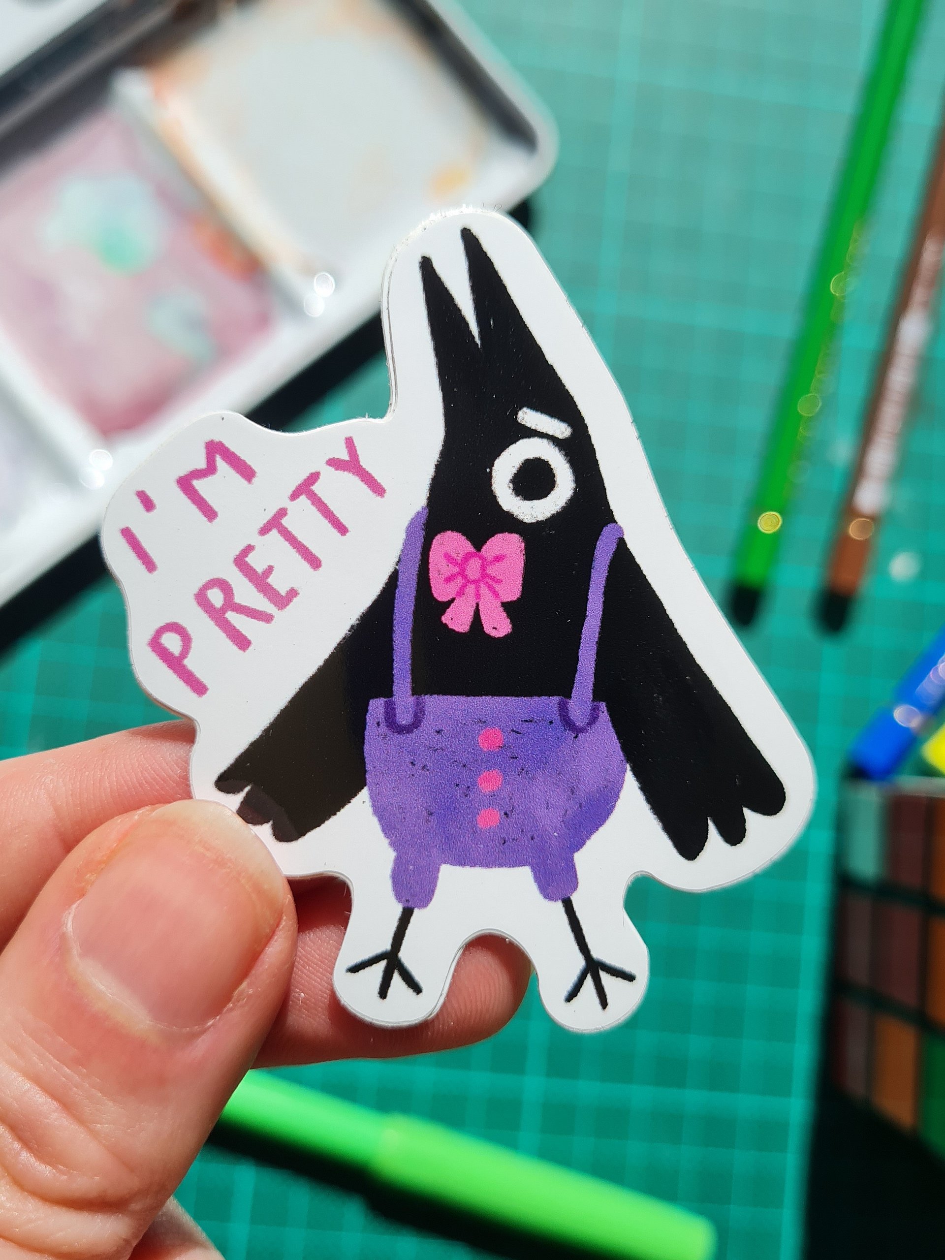 I'm Pretty Crow Vinyl Sticker product image (1)
