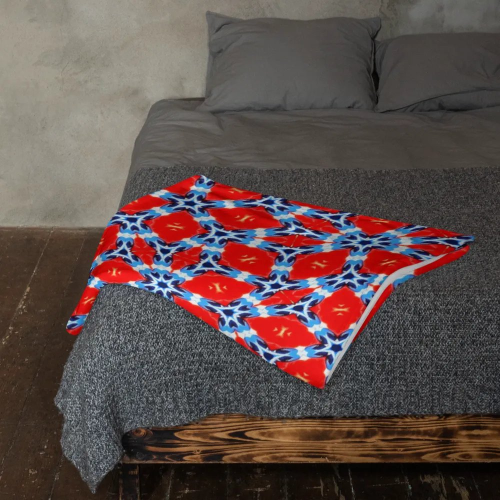 Blue & Red Diamond Throw Blanket product image (11)