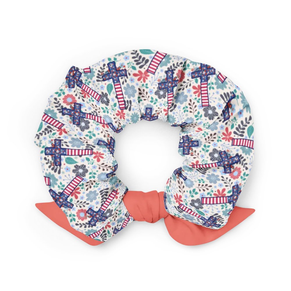 Floral Patriotic Cross Patterned Scrunchie product image (8)